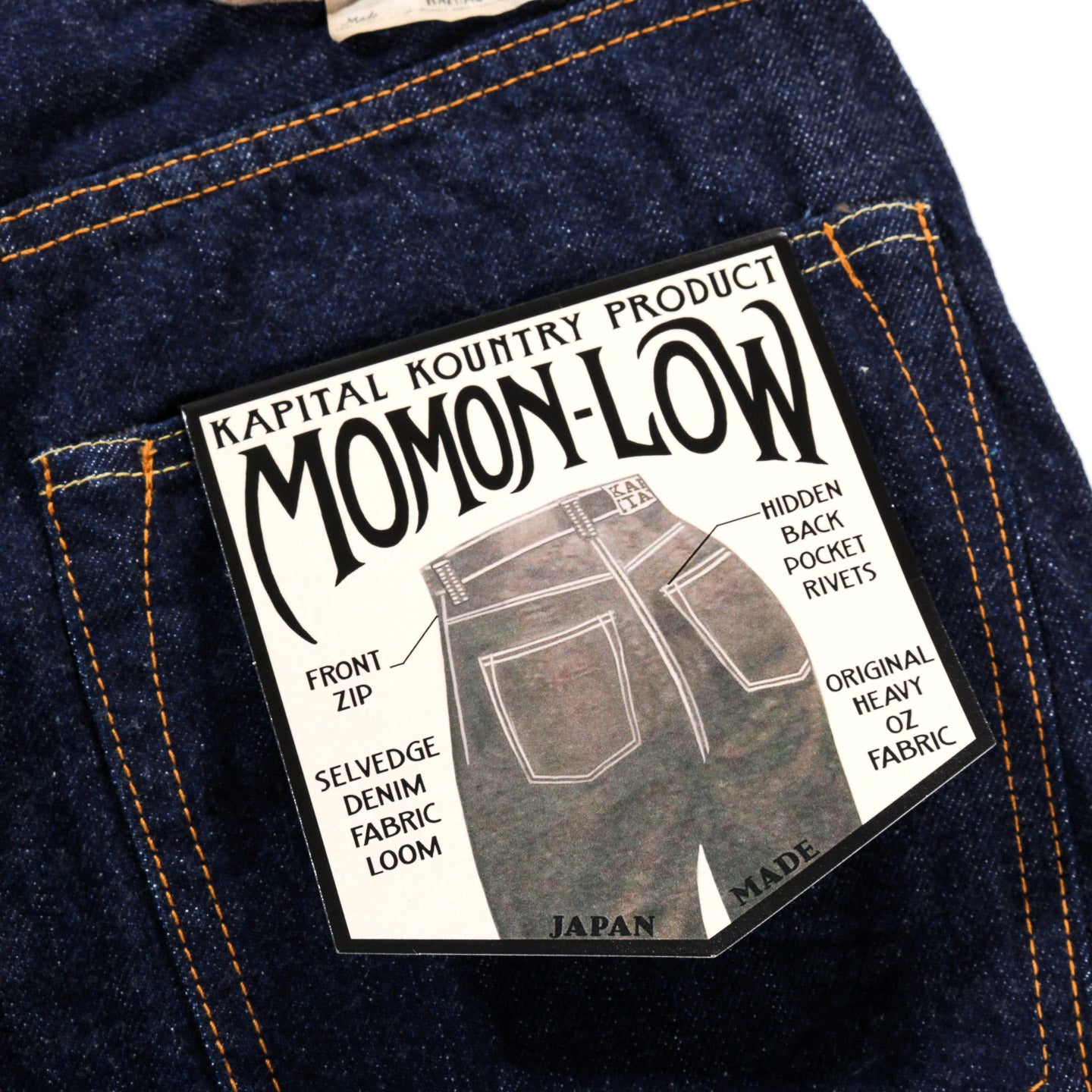 KAPITAL 12OZ DENIM 5P NEW MOMONROE ONE WASH