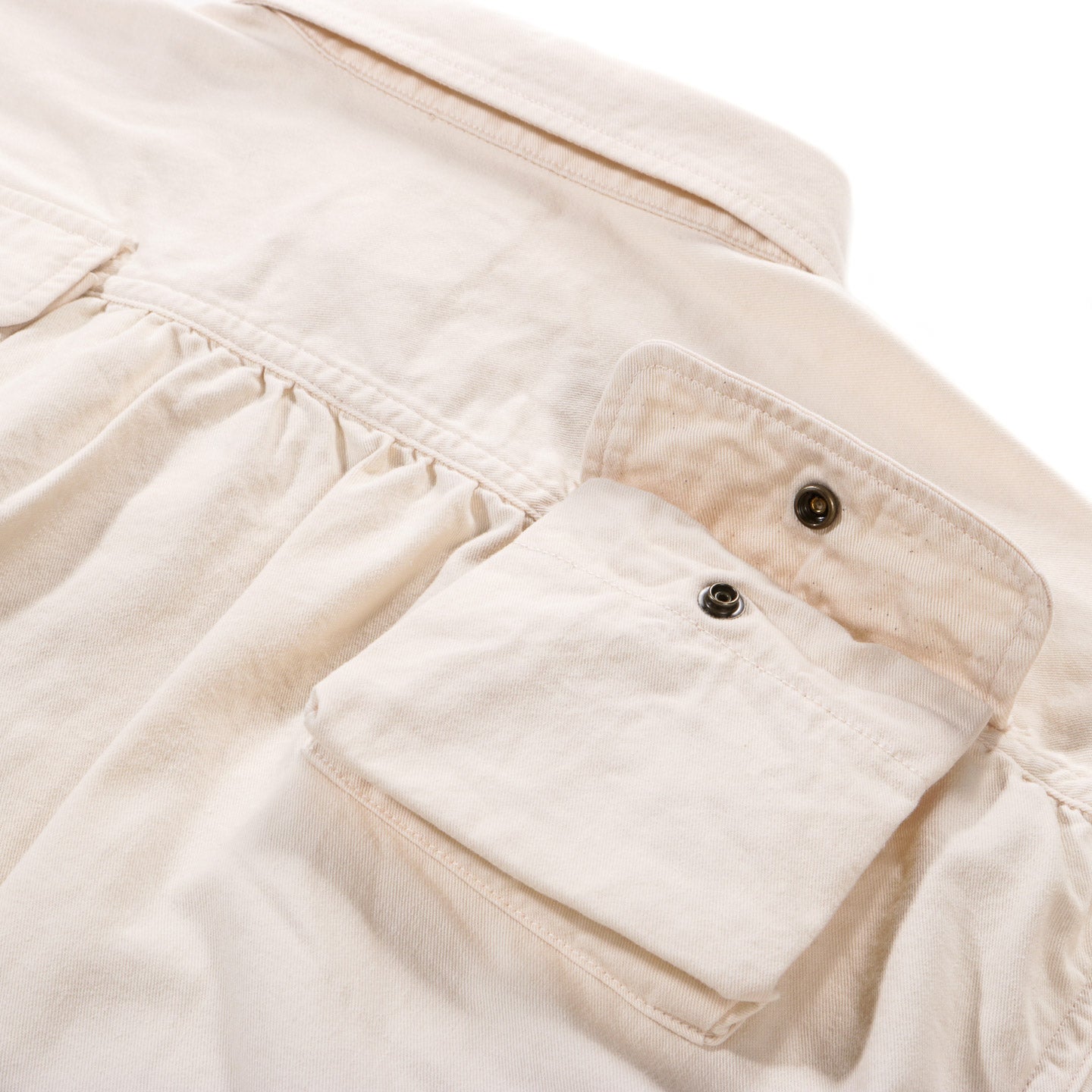 KAPITAL CHINO NUGGET-POCKET FISH SHIRT ECRU