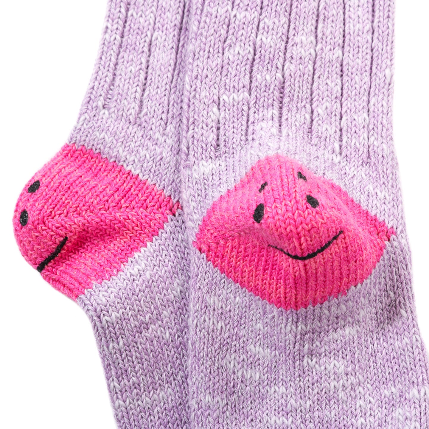 KAPITAL 60 YARNS IVY RAINBOWY HAPPY HEEL-HOLD SOCKS PURPLE X PINK