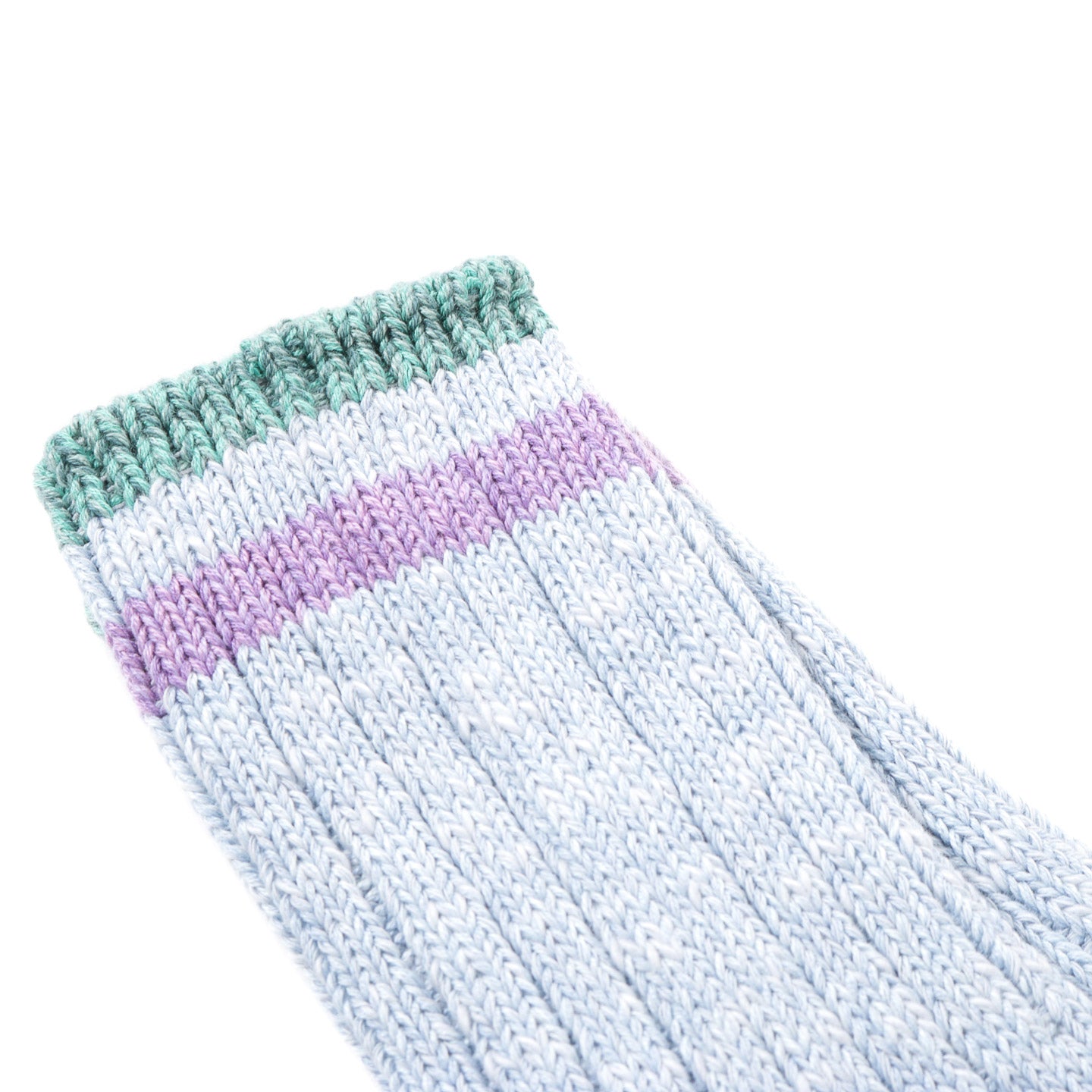 KAPITAL 60 YARNS IVY RAINBOWY HAPPY HEEL-HOLD SOCKS SAX X GREEN