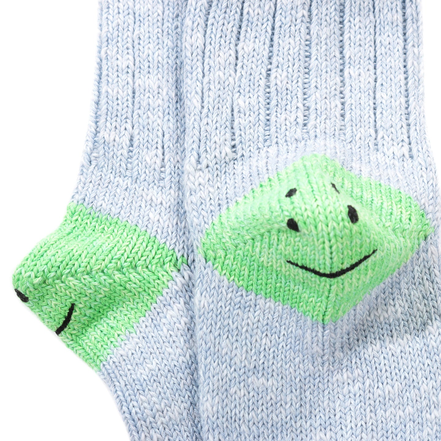 KAPITAL 60 YARNS IVY RAINBOWY HAPPY HEEL-HOLD SOCKS SAX X GREEN