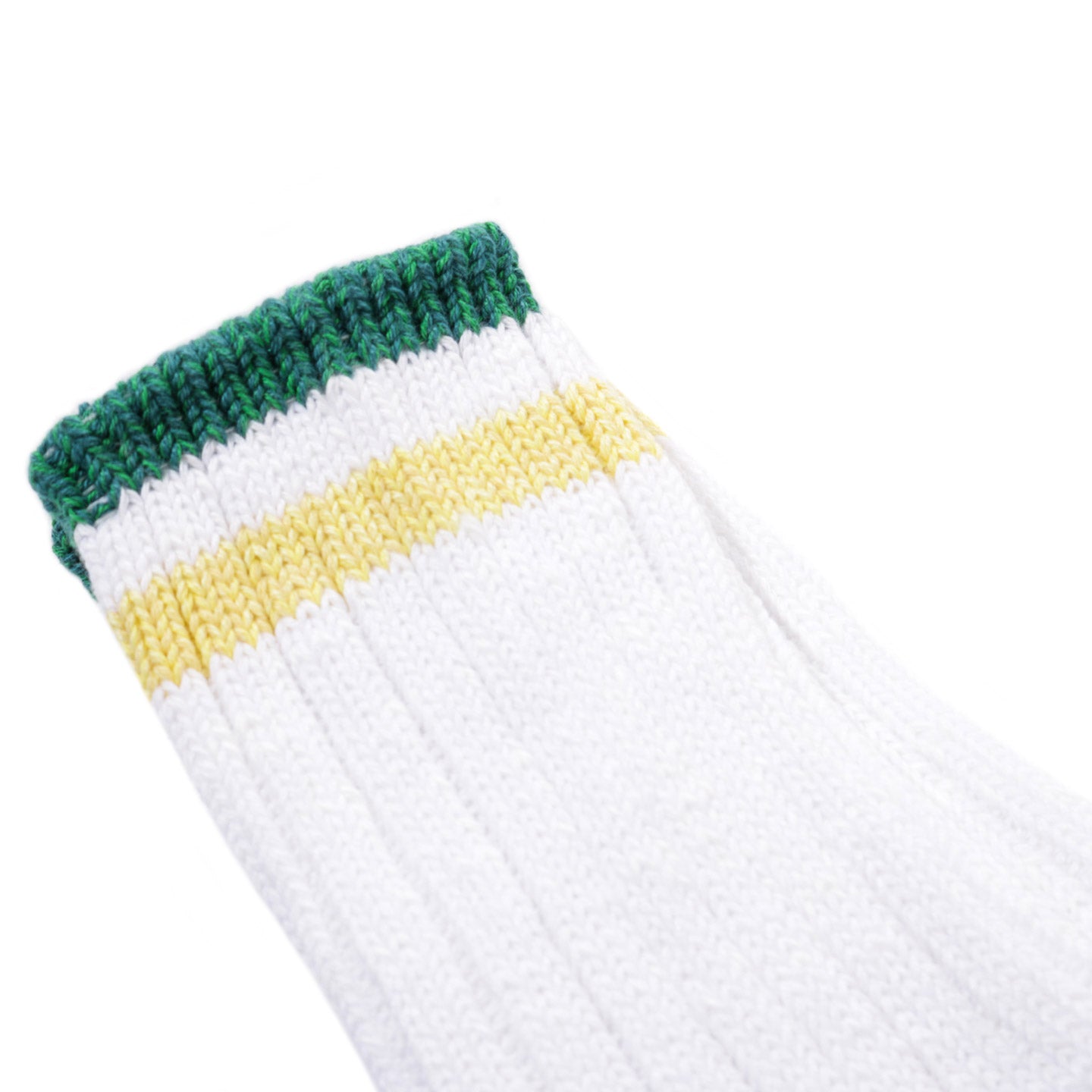 KAPITAL 60 YARNS IVY RAINBOWY HAPPY HEEL-HOLD SOCKS WHITE X GREEN