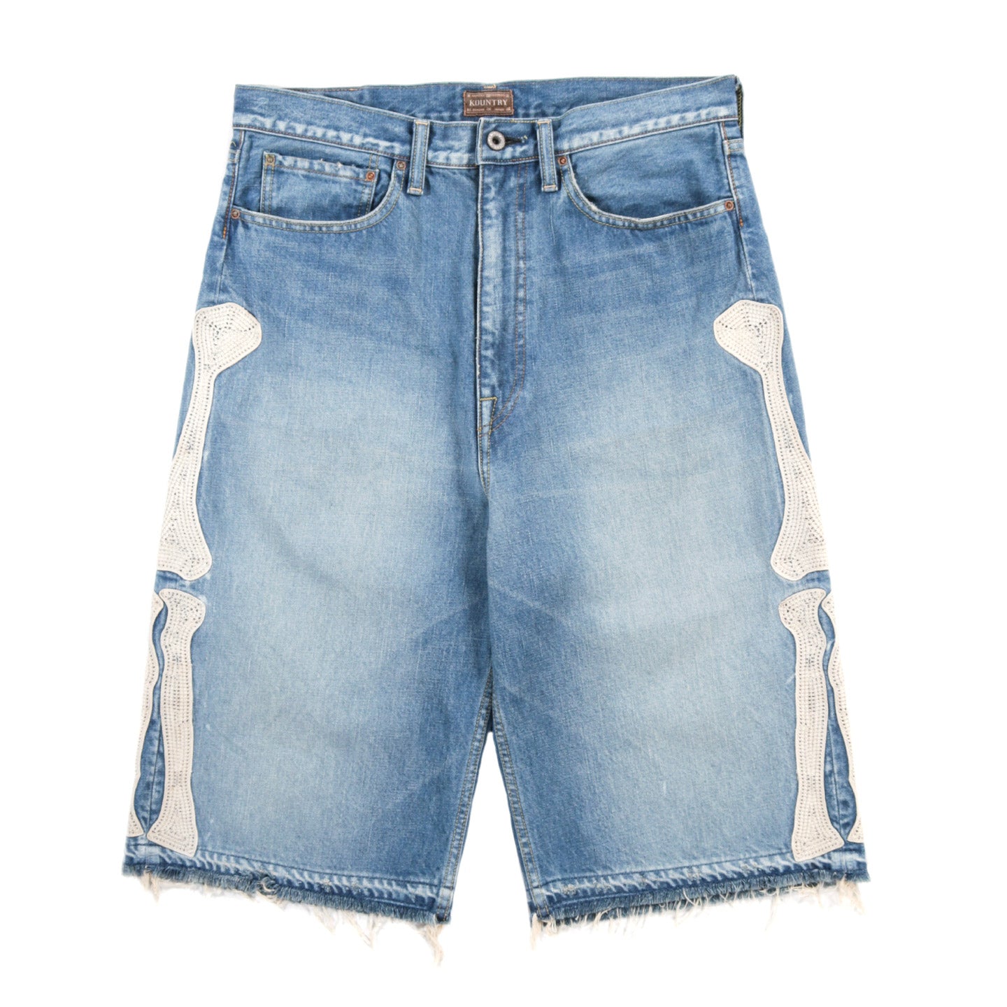 KAPITAL 14OZ DENIM 5P SHORTS BONE PRO