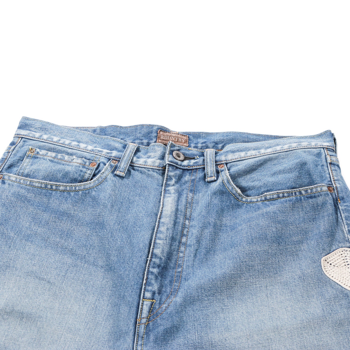 KAPITAL 14OZ DENIM 5P SHORTS BONE PRO