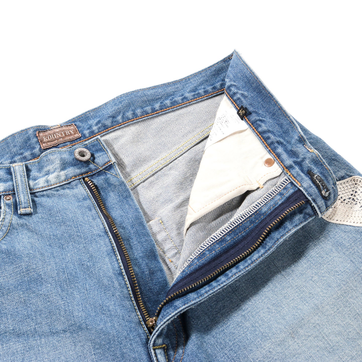 KAPITAL 14OZ DENIM 5P SHORTS BONE PRO