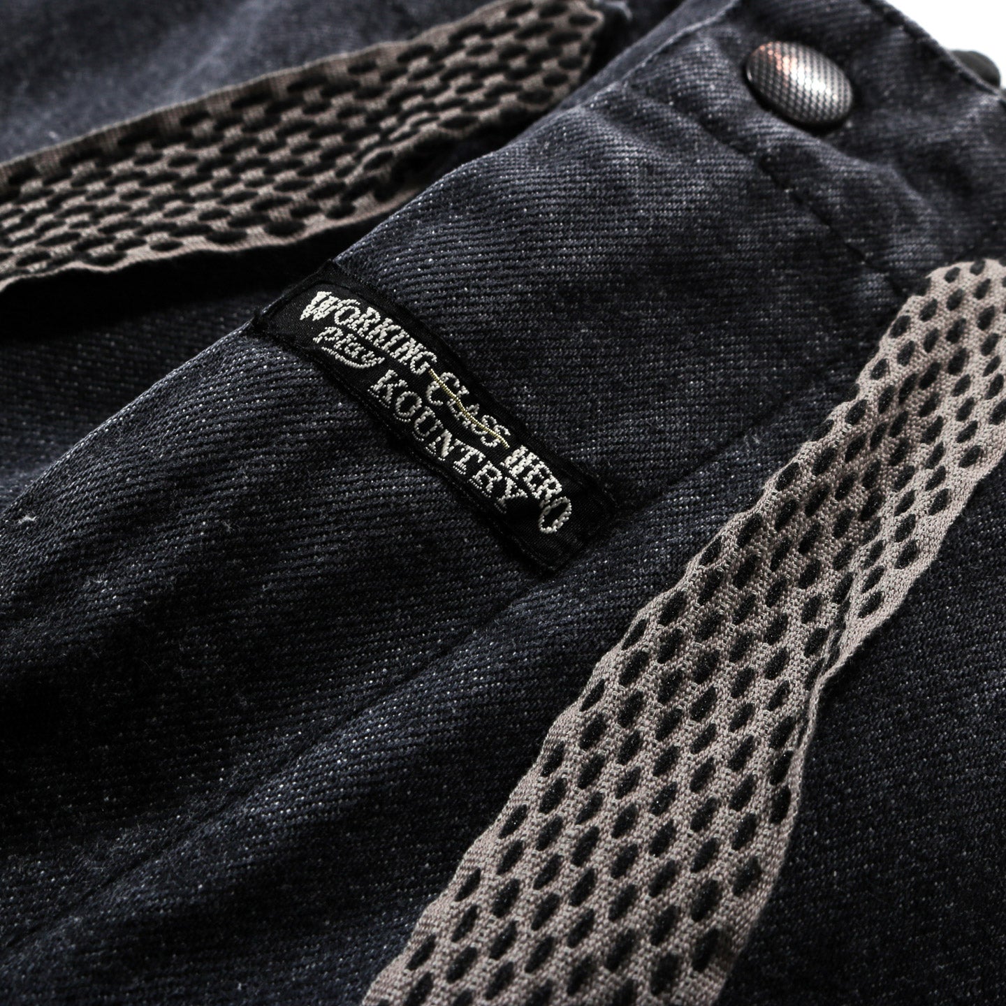 KAPITAL 14OZ BLACK DENIM NOUVELLE SHUTTLE PANTS