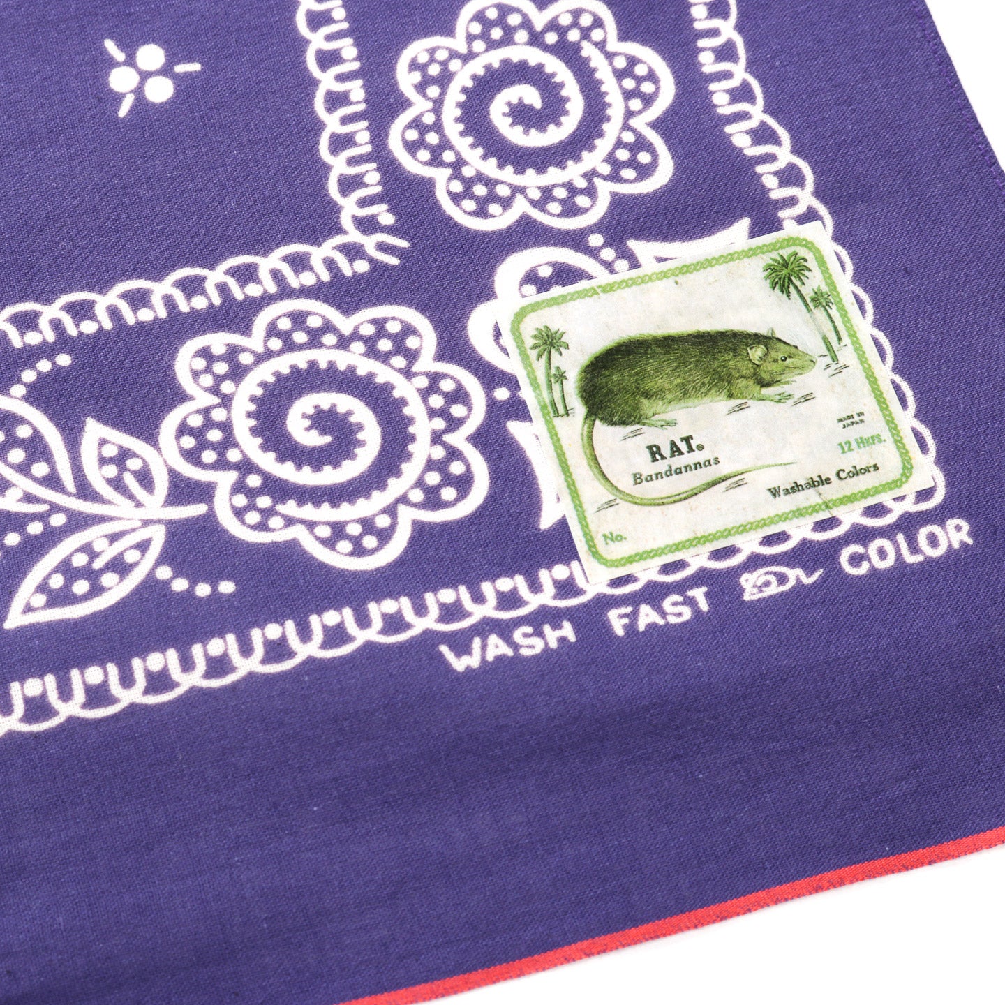 KAPITAL FASTCOLOR SELVEDGE BANDANA ESCARGOT FLOWER PURPLE