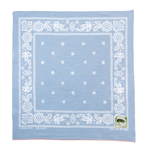 KAPITAL FASTCOLOR SELVEDGE BANDANA ESCARGOT FLOWER SAX