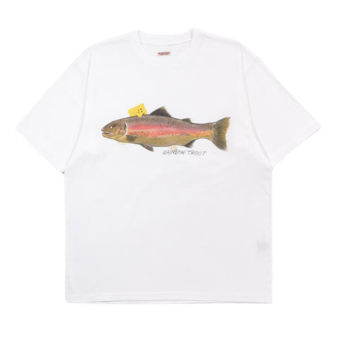 KAPITAL JERSEY CREW T ONE TROUT PECKISH RAINBOWY WHITE