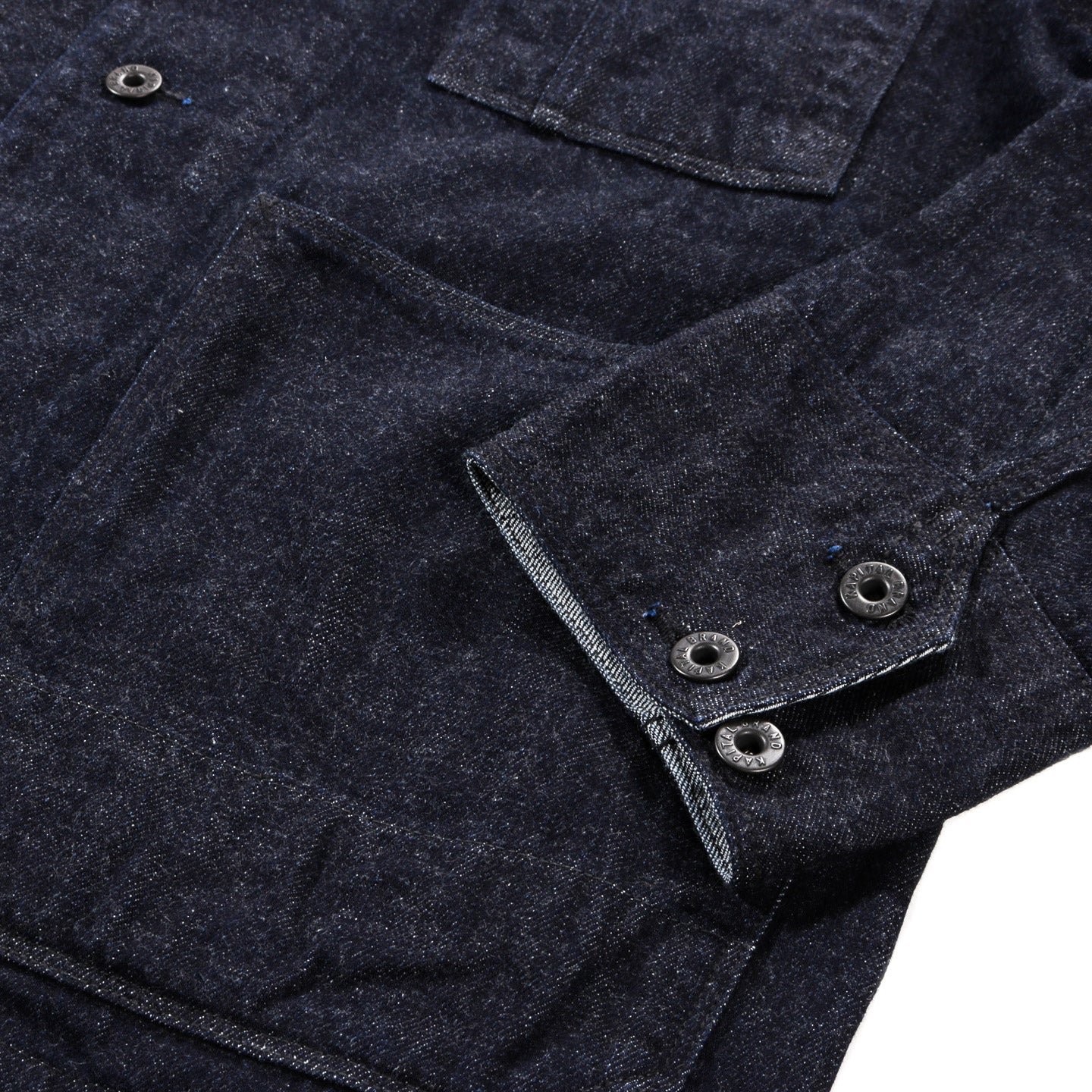 KAPITAL 12OZ DENIM CACTUS COVERALL BLACK THREAD INDIGO