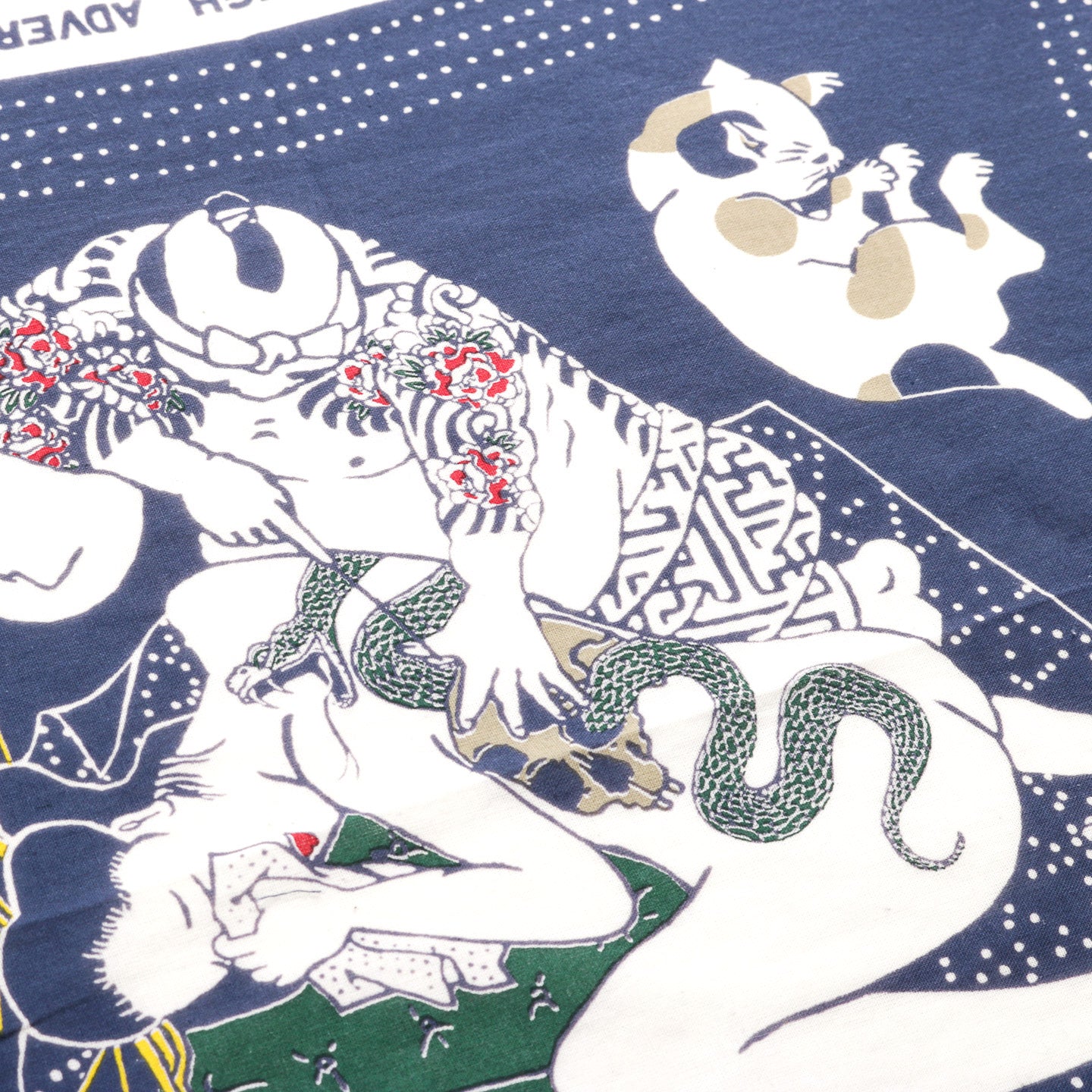 KAPITAL FASTCOLOR SELVEDGE BANDANA RAINSKULL NO WOMAN NO CRY NAVY