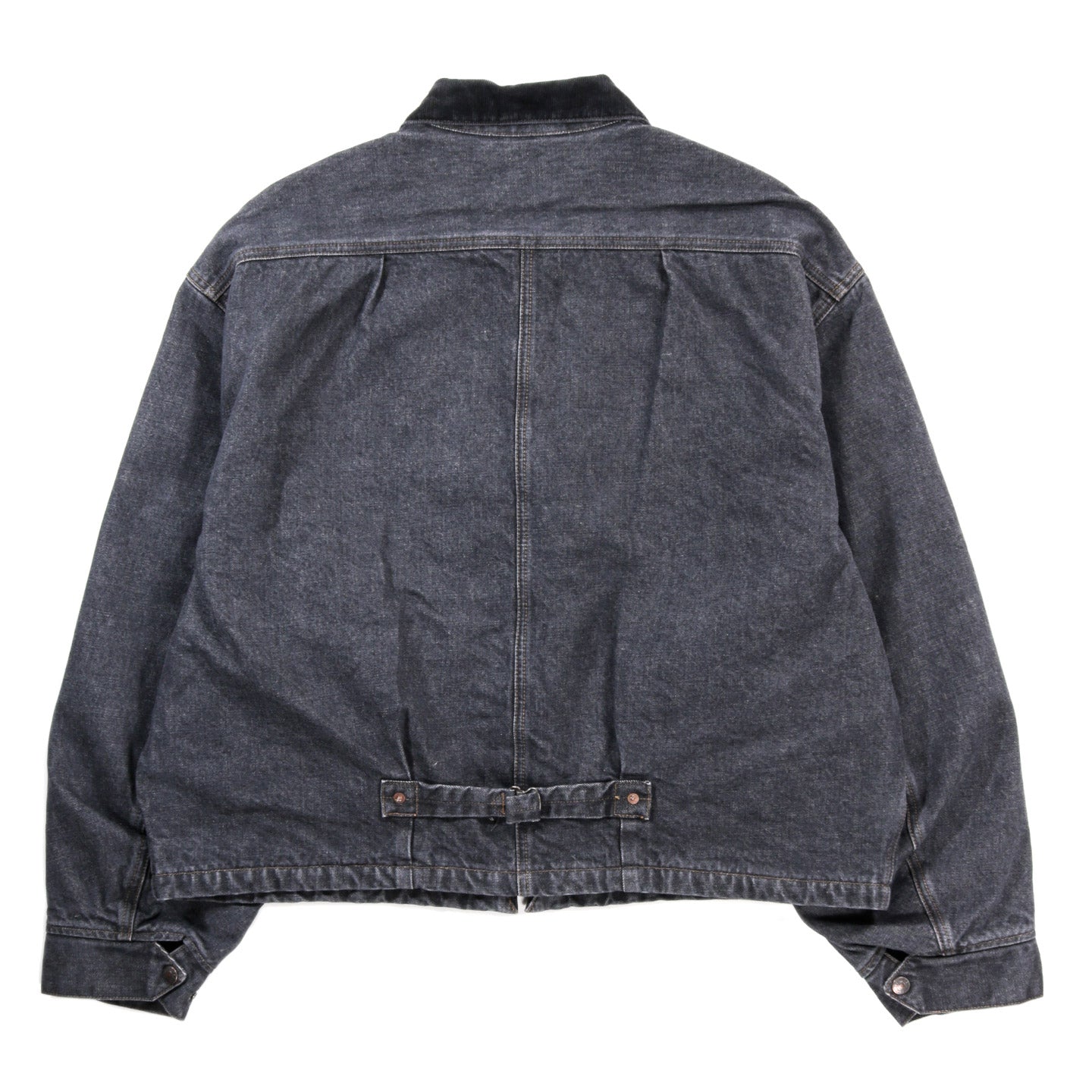 KAPITAL 14OZ DENIM T-BACK DRIZZLER JACKET BLACK X ECRU