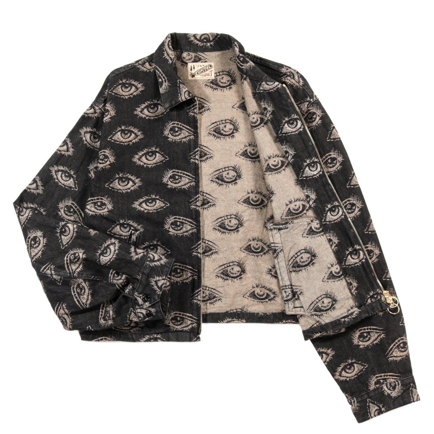 KAPITAL 12OZ SPEAKEASY DENIM DRIZZLER JACKET BLACK