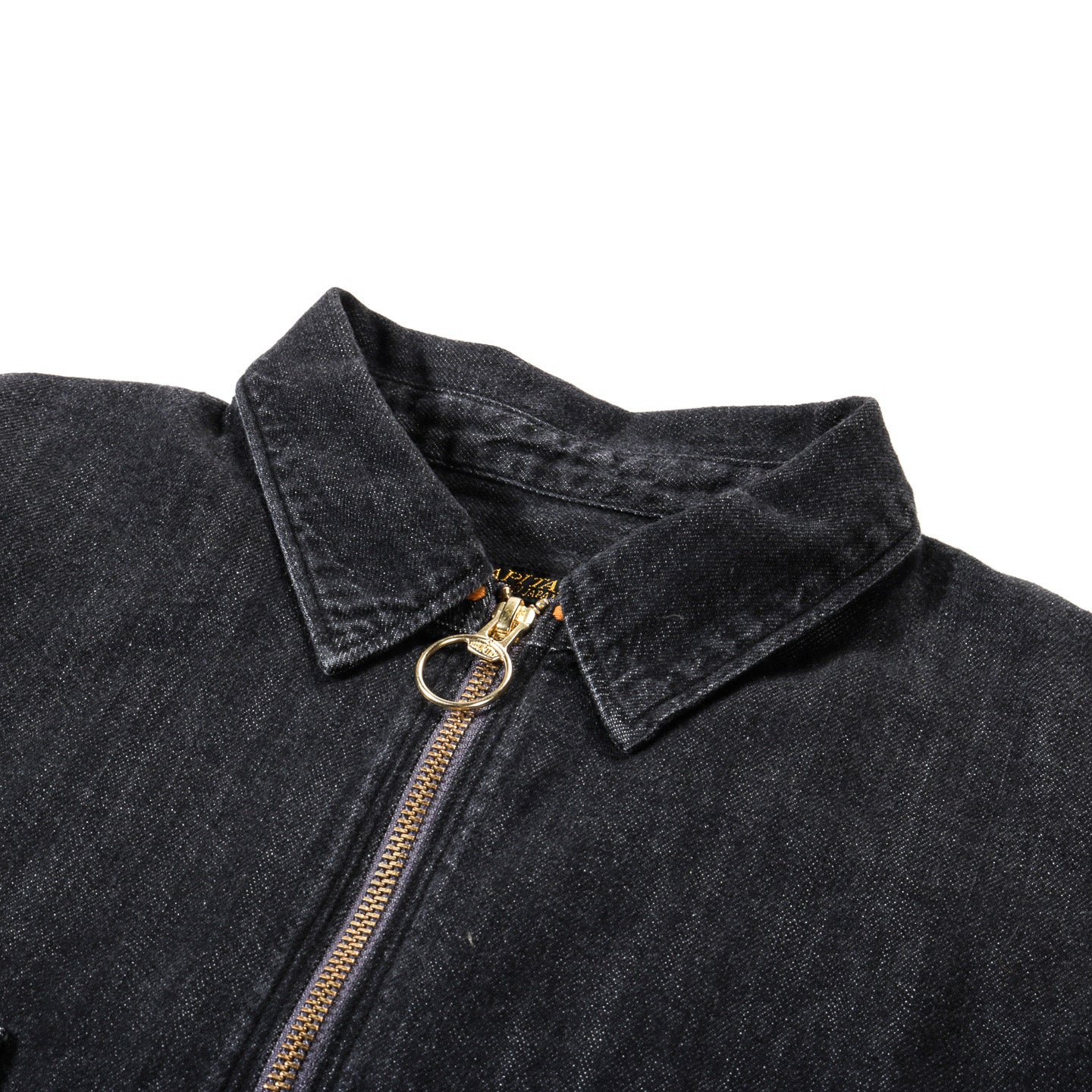 KAPITAL 8OZ DENIM DRIZZLER WORK SHIRT BLACK X ECRU