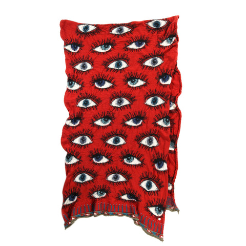 KAPITAL FULLING WOOL SCARF SPEAKEASY RED