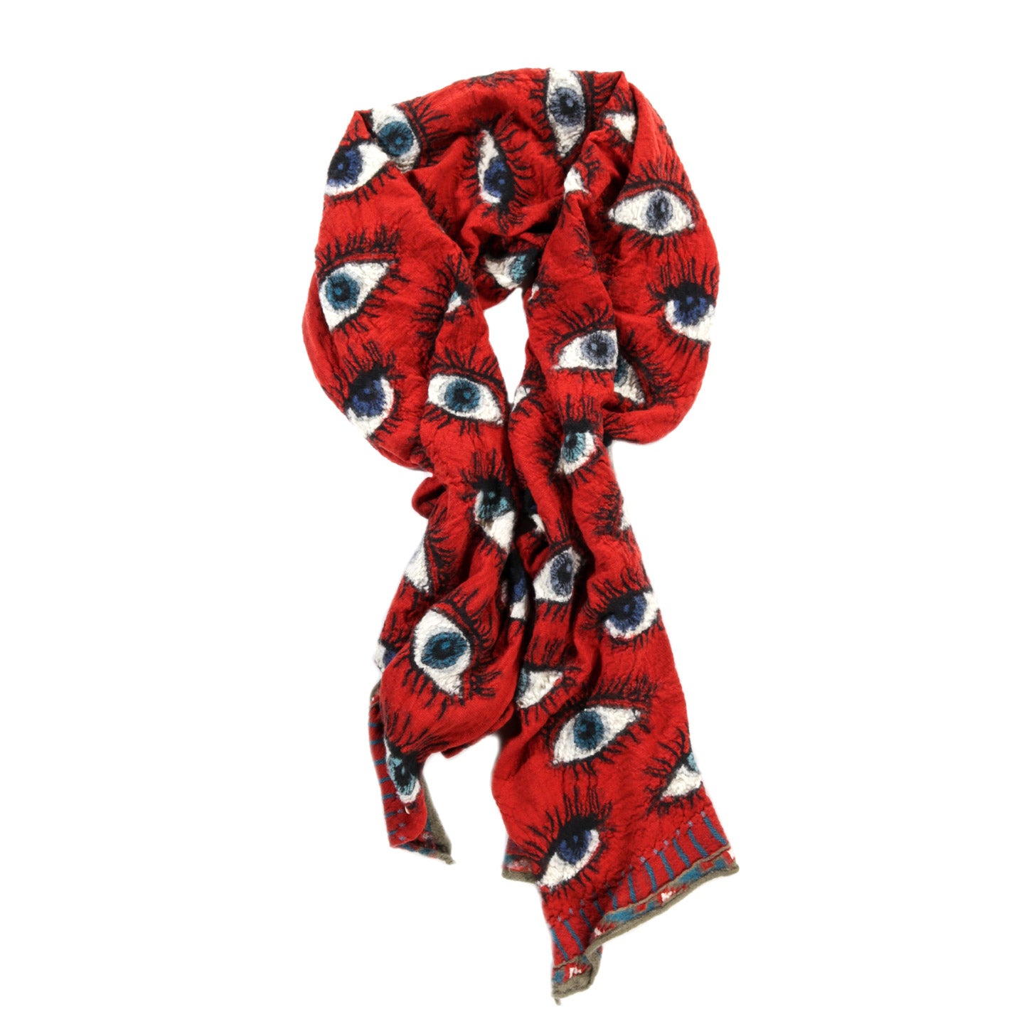 KAPITAL FULLING WOOL SCARF SPEAKEASY RED