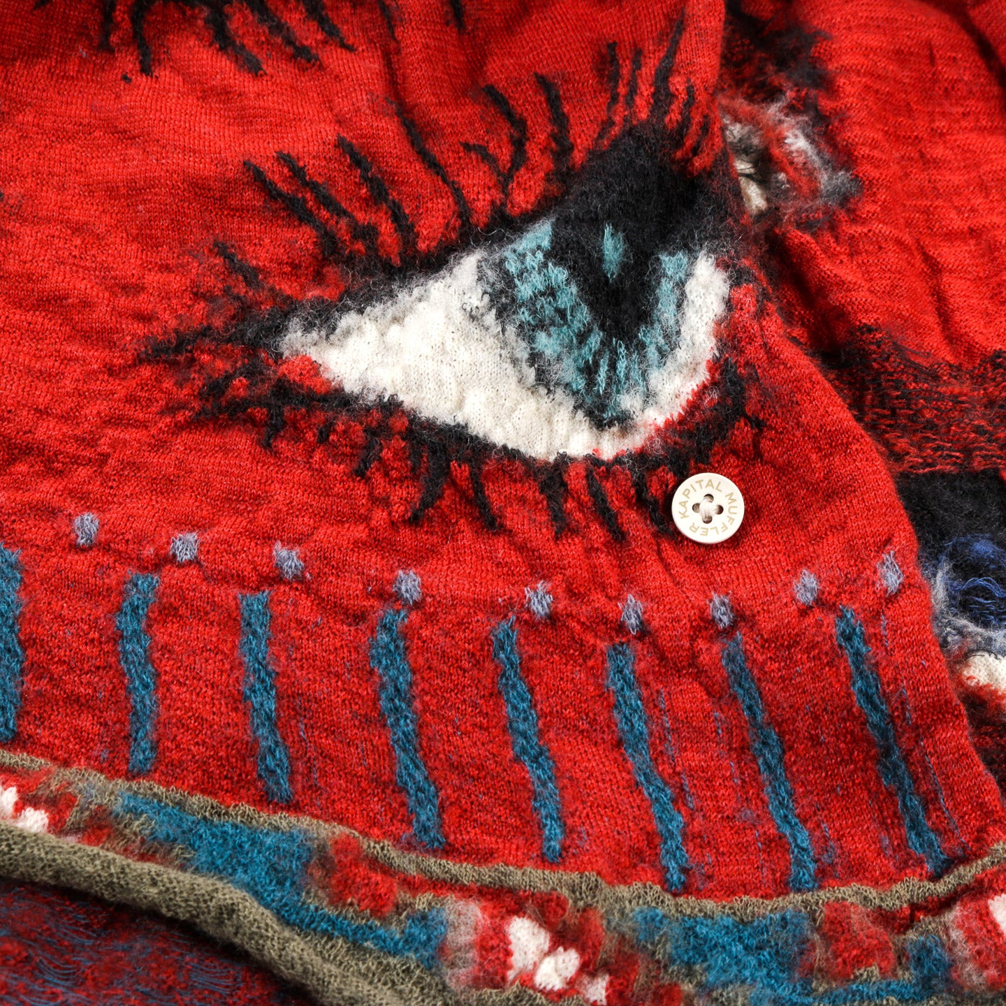 KAPITAL FULLING WOOL SCARF SPEAKEASY RED