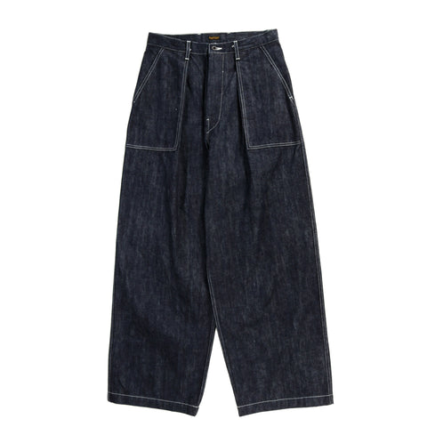 KAPITAL 14OZ DENIM FATIGUE BAGGY PANTS INDIGO