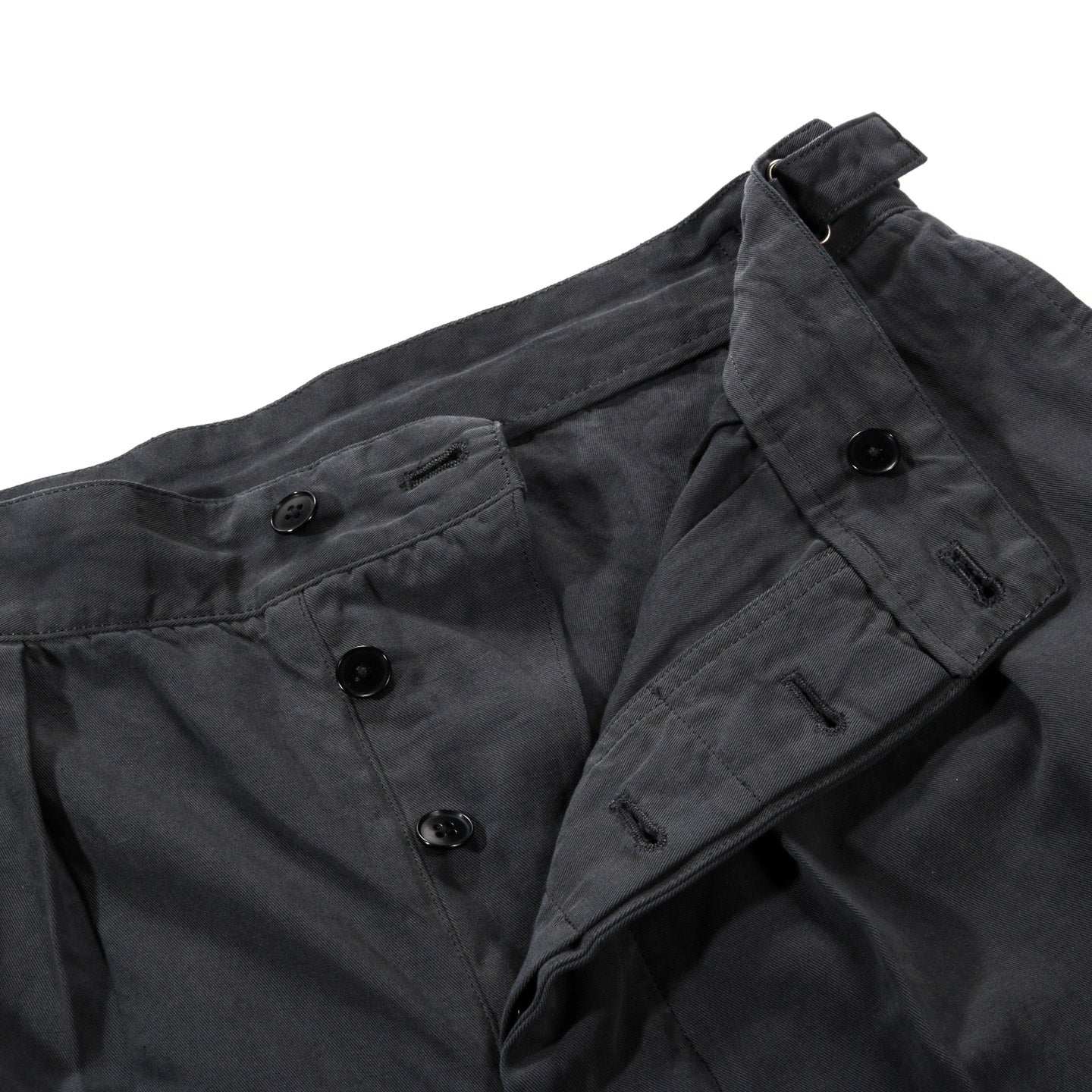 LADY WHITE CO. KAPTAIN SUNSHINE COTTON LINEN SHORT CHARCOAL