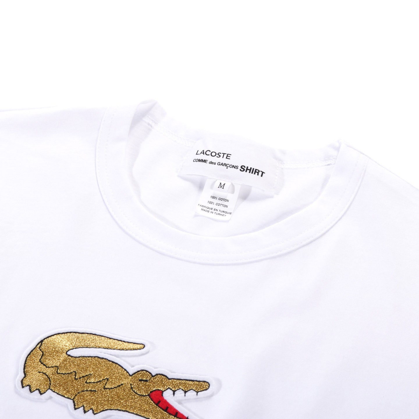 COMME DES GARCONS SHIRT T008 LACOSTE BIG T-SHIRT WHITE