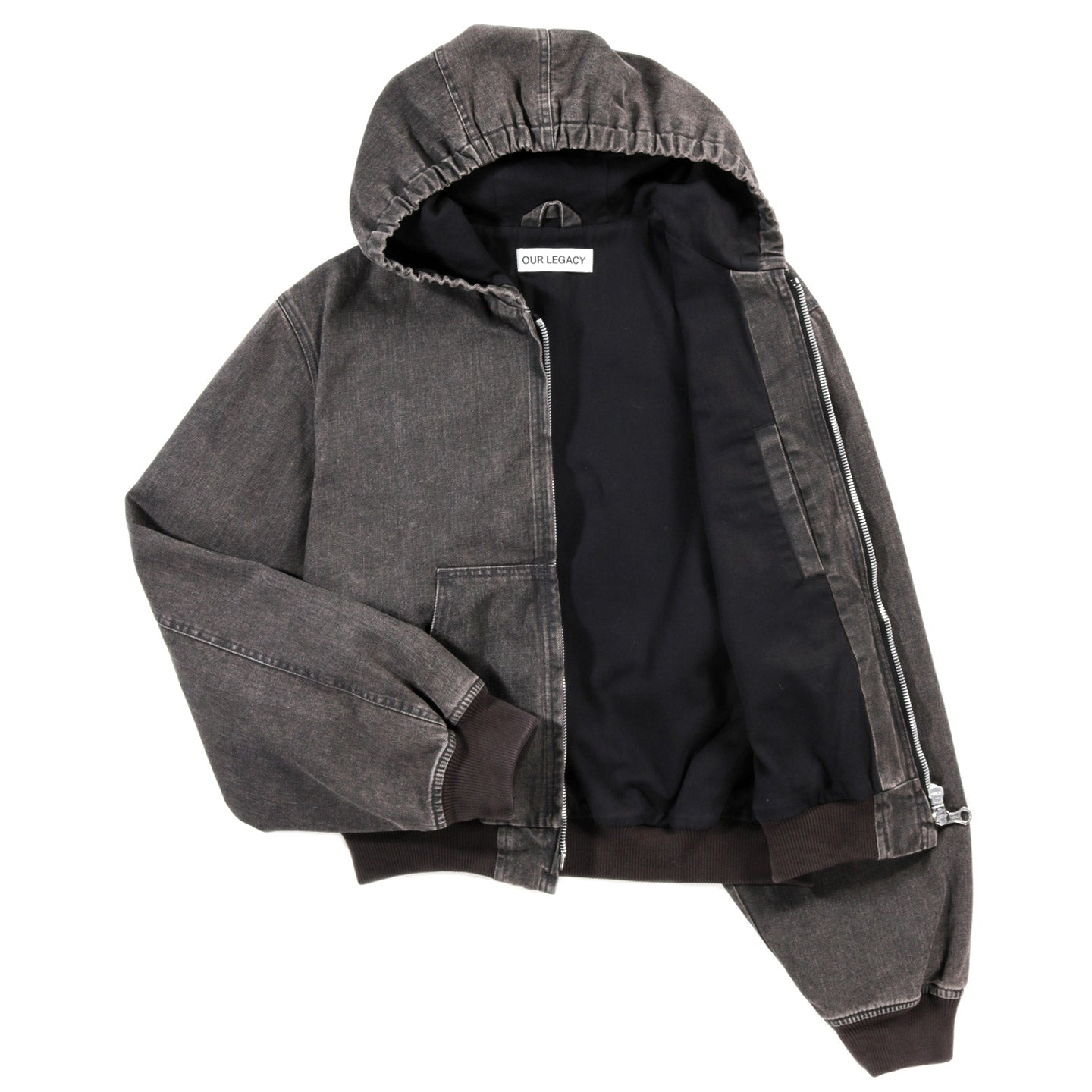 OUR LEGACY BANK JACKET BLACK COATED WASH