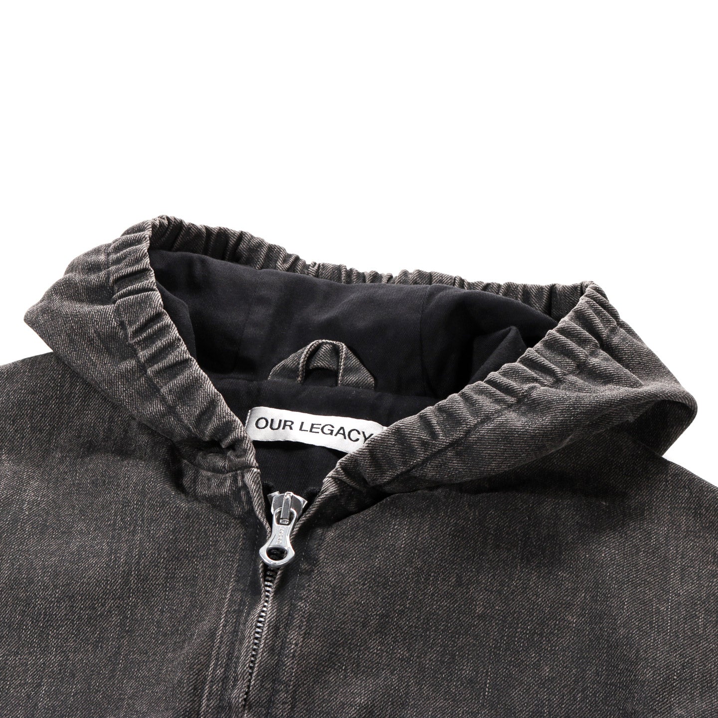 OUR LEGACY BANK JACKET BLACK COATED WASH