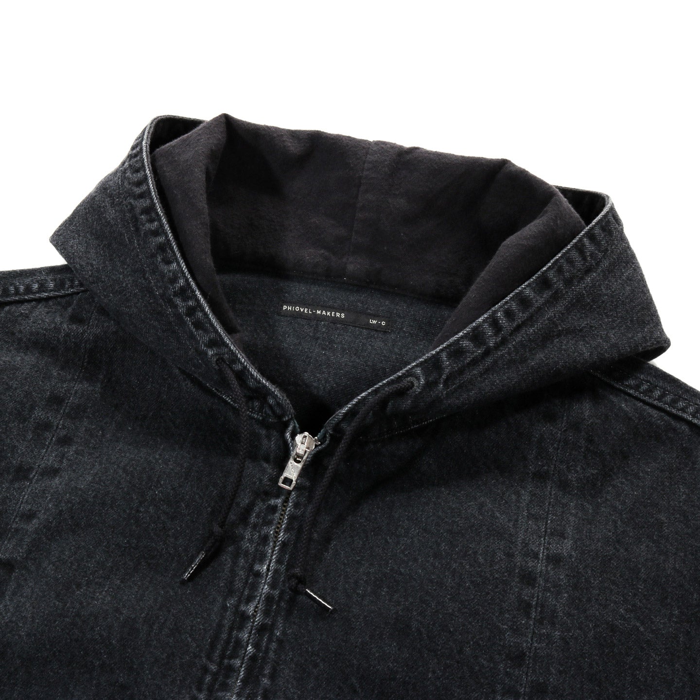 LADY WHITE CO. PHIGVEL MAKERS HOODED DENIM BLOUSON FADED BLACK (HAND WASH)