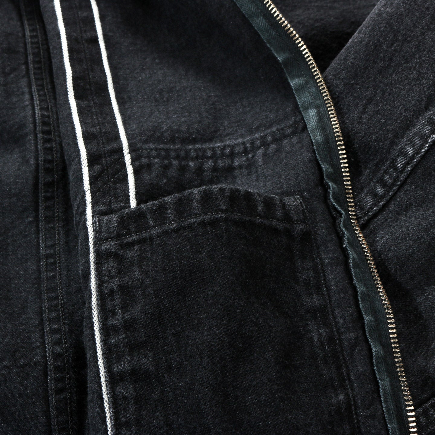 LADY WHITE CO. PHIGVEL MAKERS HOODED DENIM BLOUSON FADED BLACK (HAND WASH)