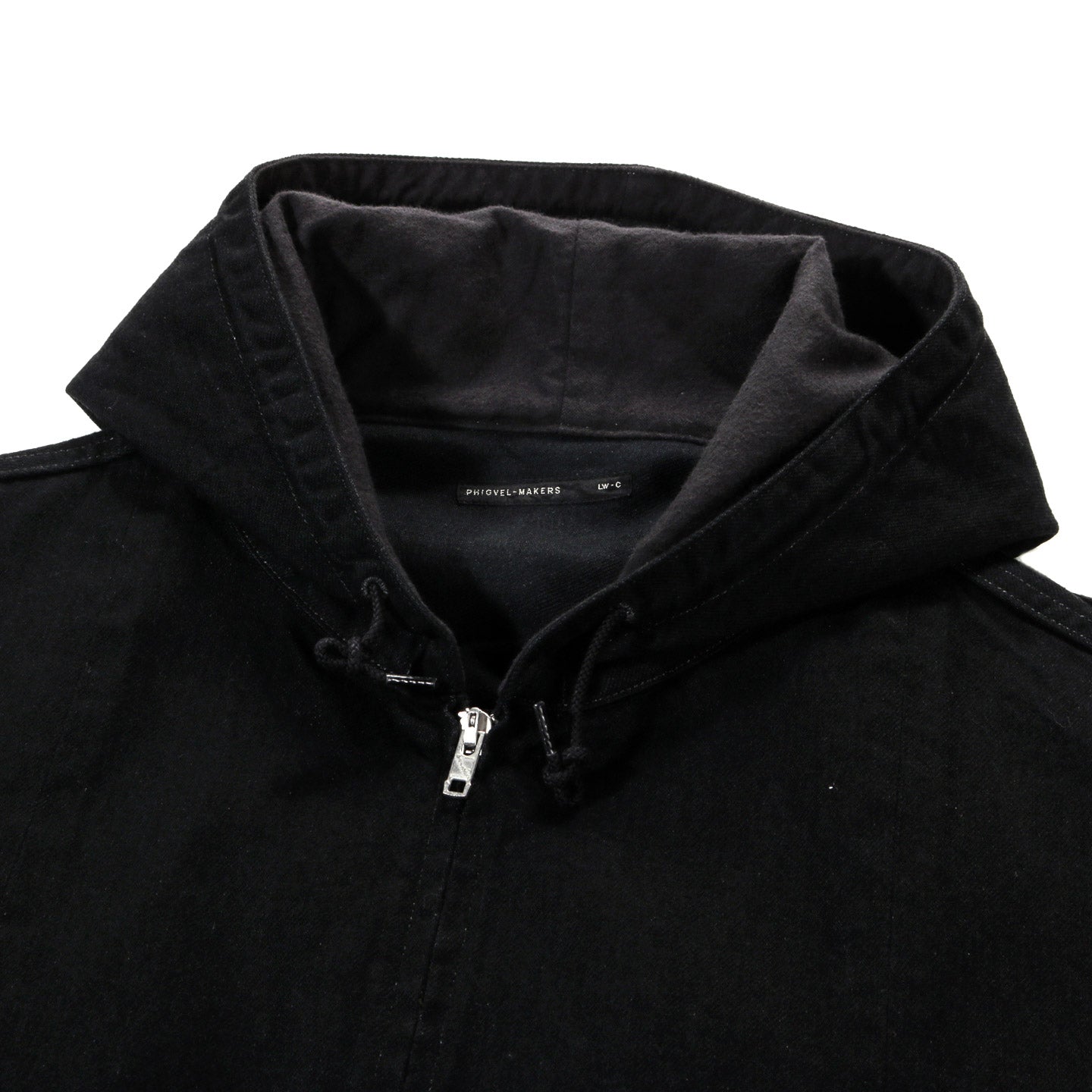 LADY WHITE CO. PHIGVEL MAKERS HOODED DENIM BLOUSON BLACK (ONE WASH)