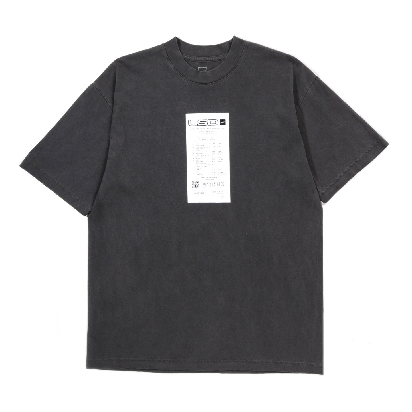 LQQK STUDIO PARTY RECEIPT TEE WASHED BLACK