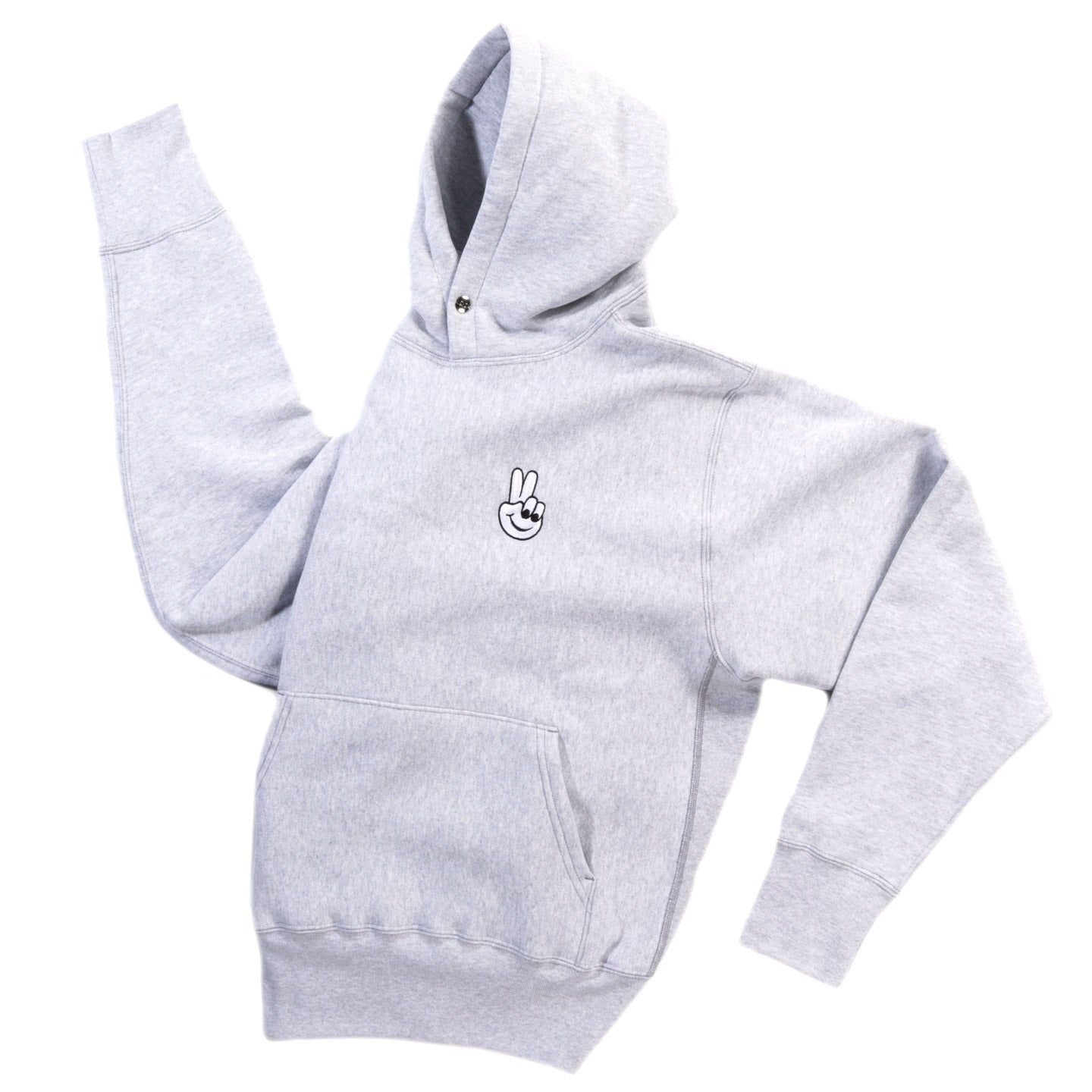 LQQK STUDIO TODAY SIGNATURE SNAP HOODIE HEATHER GREY