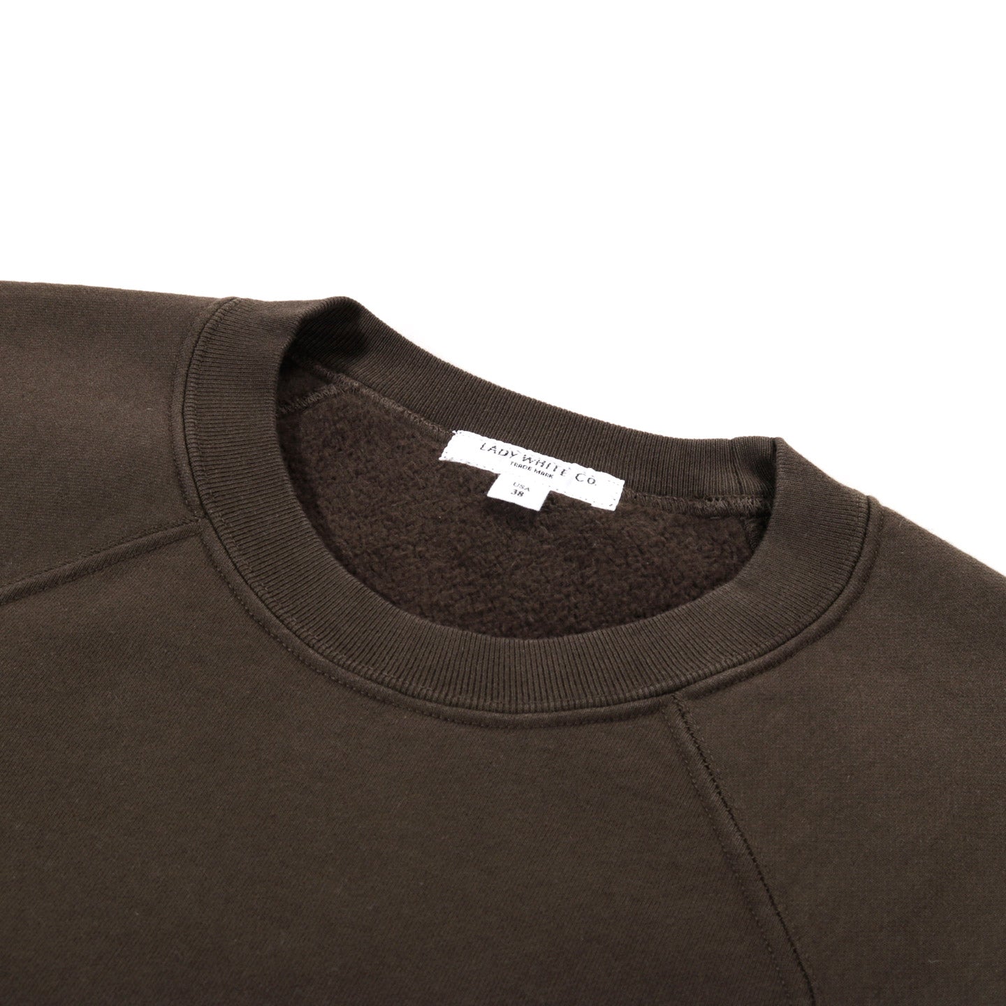 LADY WHITE CO. HEAVY GUSSET CREWNECK BLACK OLIVE