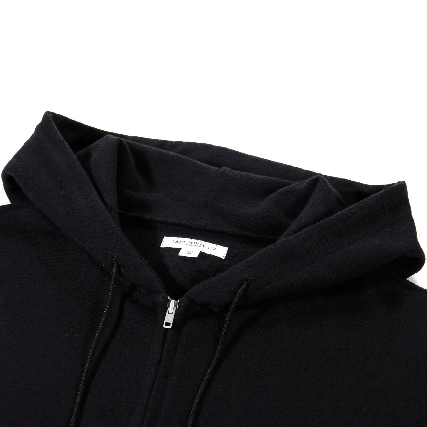 LADY WHITE CO. TEXTURED ZIP HOODIE BLACK