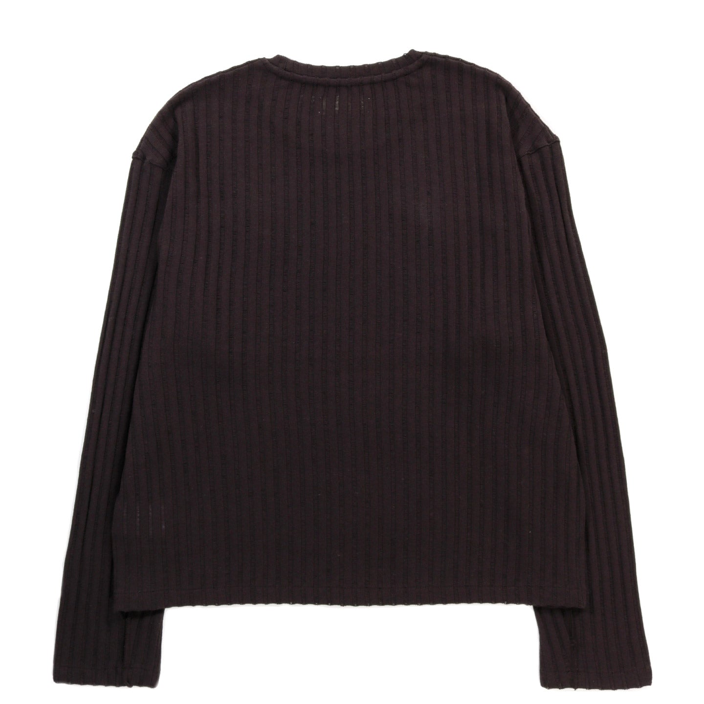 MFPEN ROUND NECK SWEATER DARK BROWN AJOUR STRIPE
