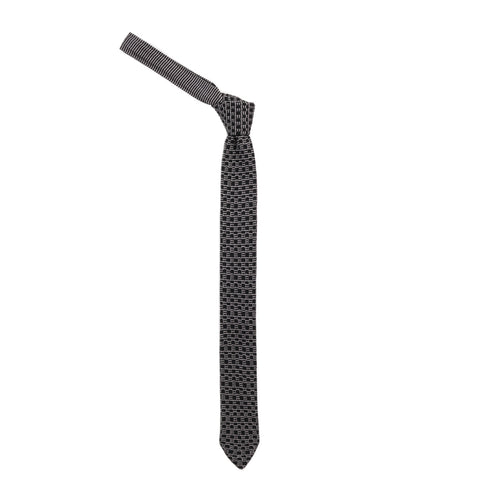 MFPEN FORMAL TIE BLACK / GREY LADDER SILK