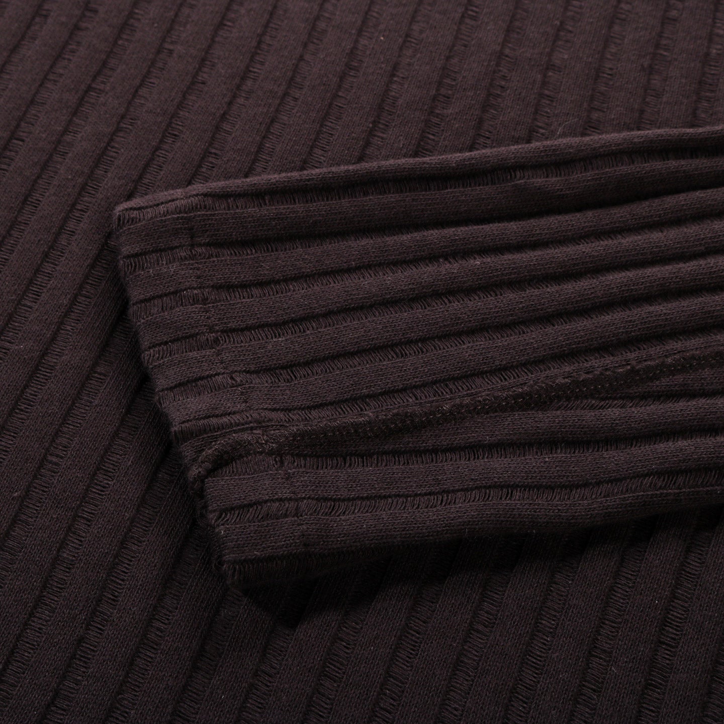 MFPEN ROUND NECK SWEATER DARK BROWN AJOUR STRIPE