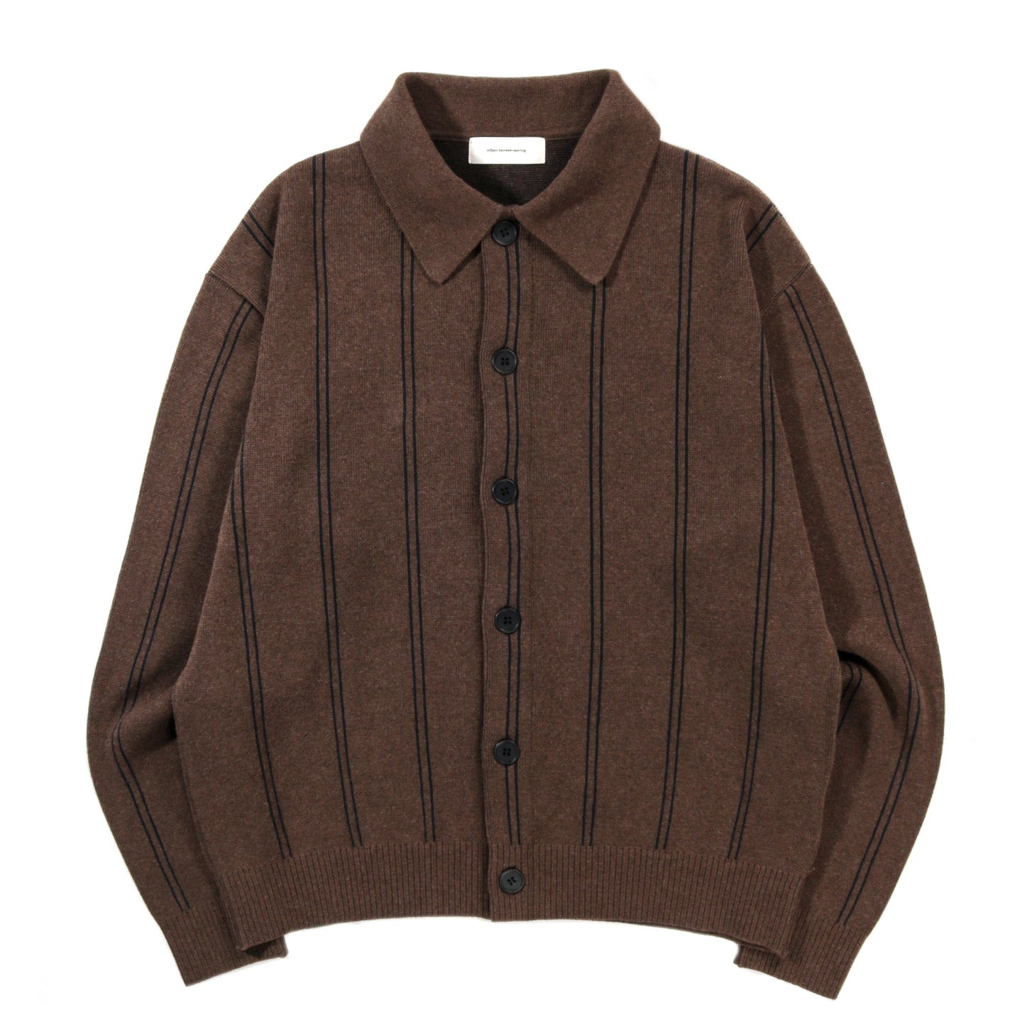 MFPEN FORMAL CARDIGAN LIGHT BROWN STRIPE