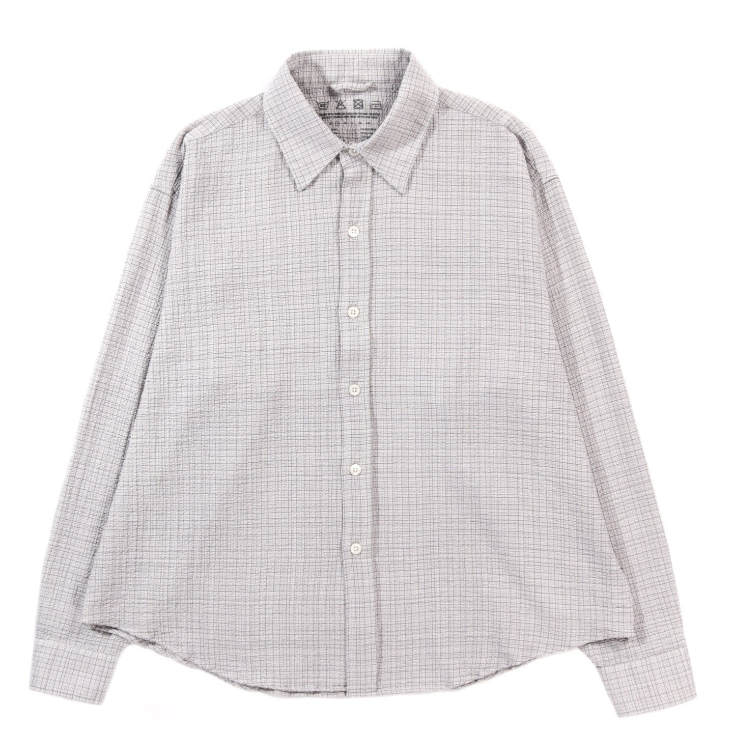 MFPEN VACATION SHIRT GREY CHECK SEERSUCKER