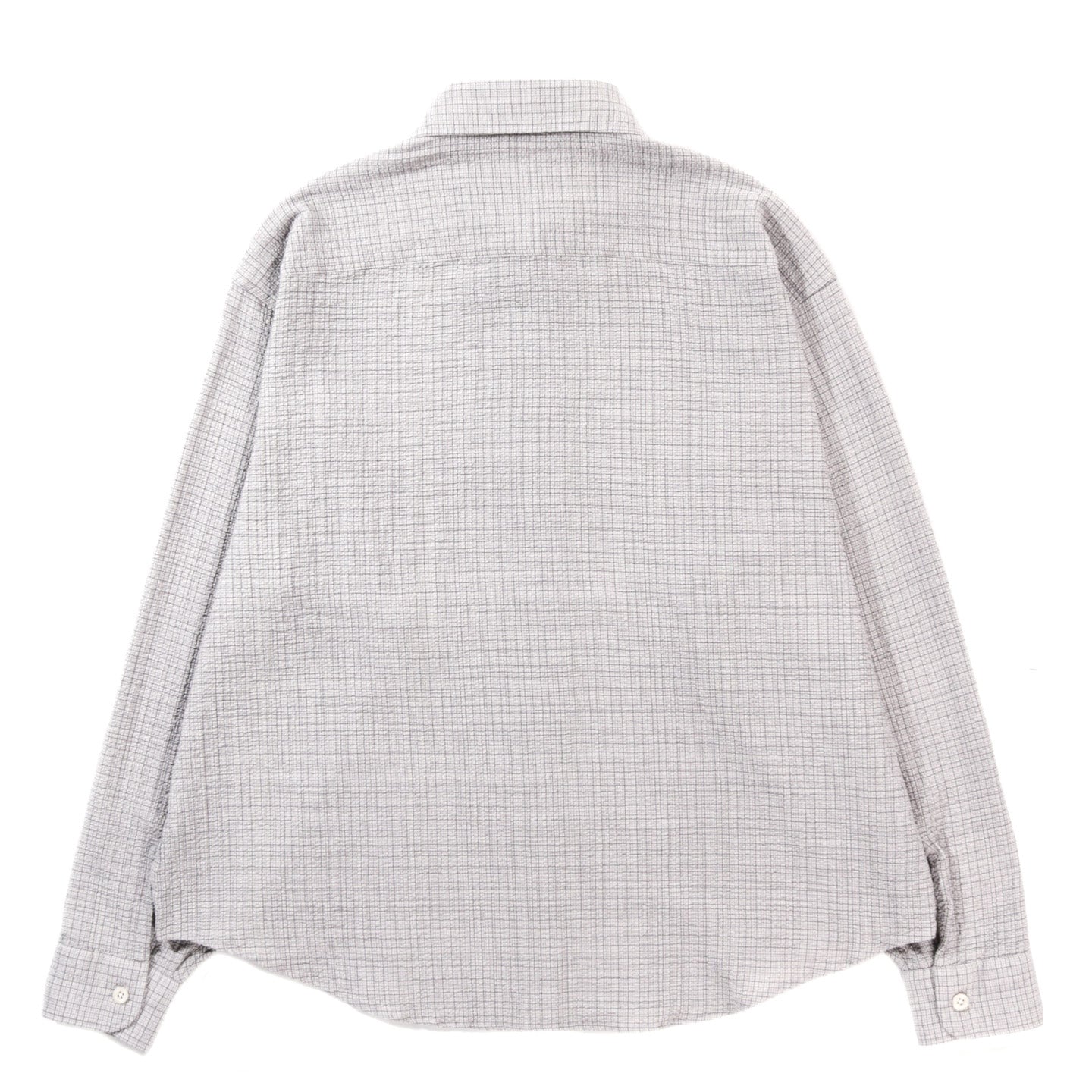 MFPEN VACATION SHIRT GREY CHECK SEERSUCKER