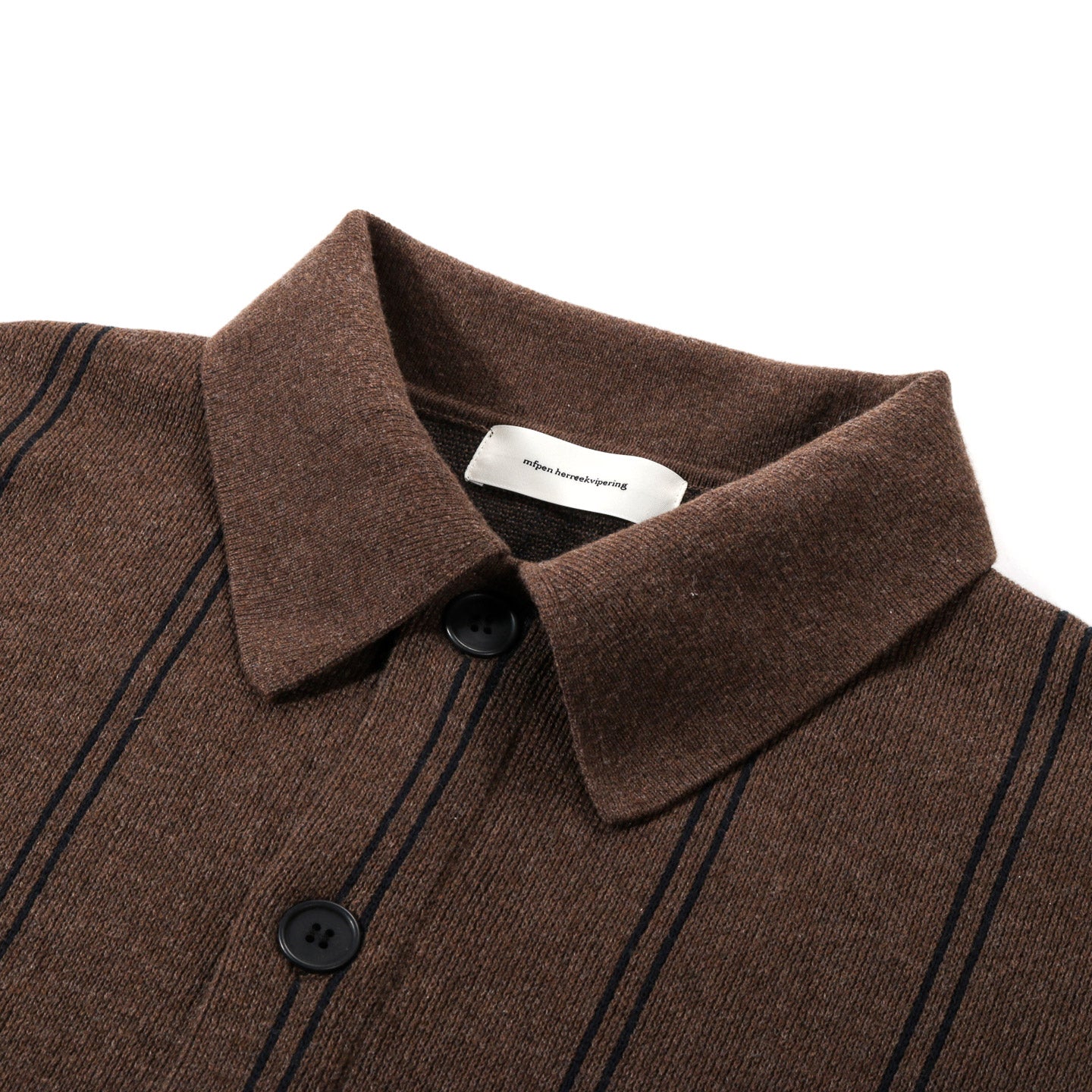 MFPEN FORMAL CARDIGAN LIGHT BROWN STRIPE