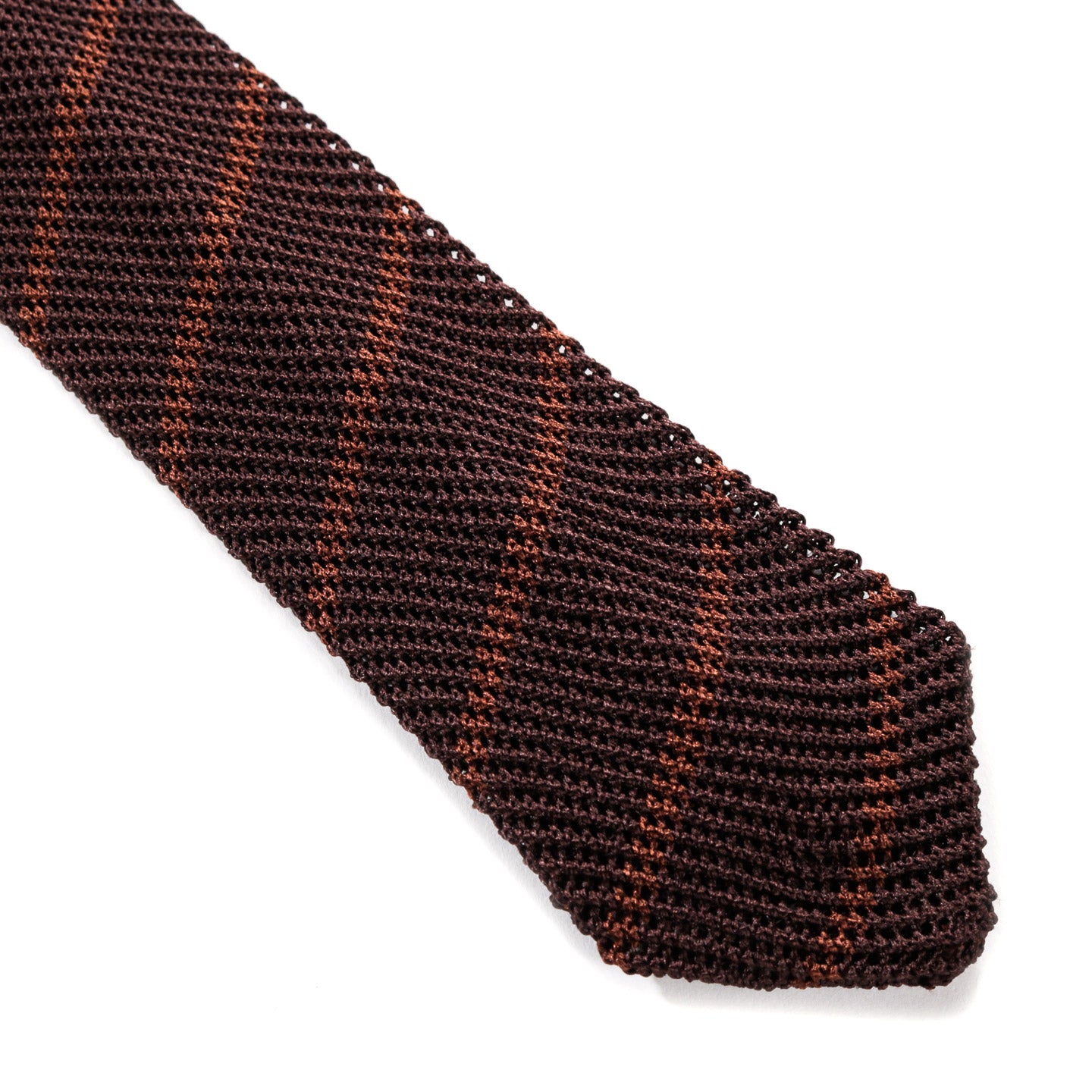 MFPEN FORMAL TIE CHESTNUT STRIPE SILK