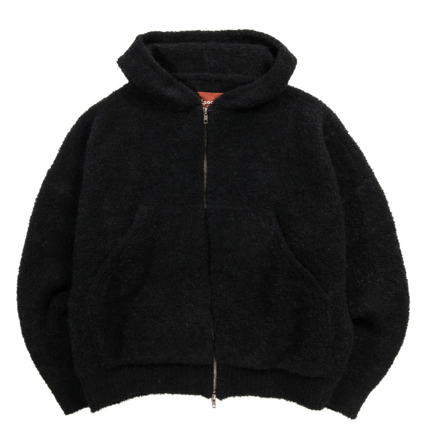 MONITALY SANTA MONICA HOODED SWEATER JACKET BLACK BOUCLE