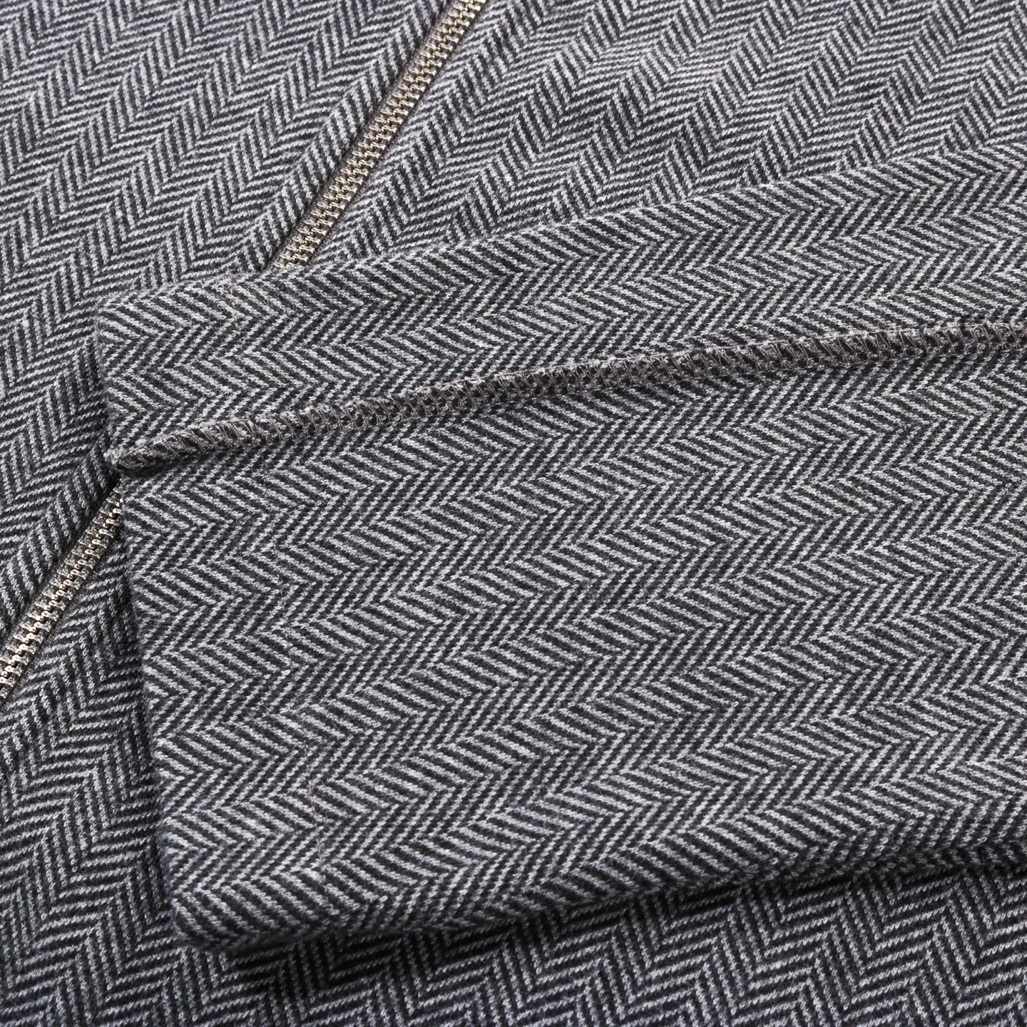 MFPEN LEISURE ZIP UP GREY HERRINGBONE