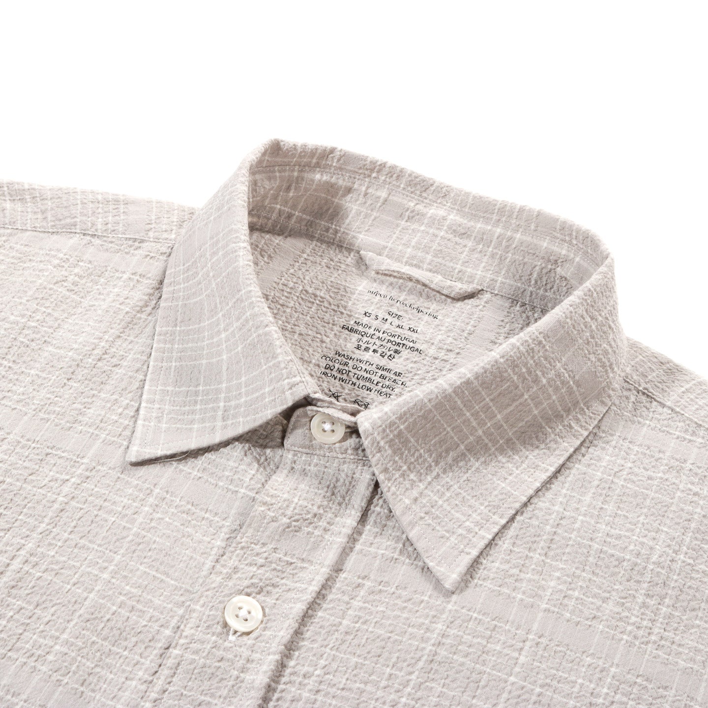 MFPEN VACATION SHIRT CHALK SEERSUCKER CHECK