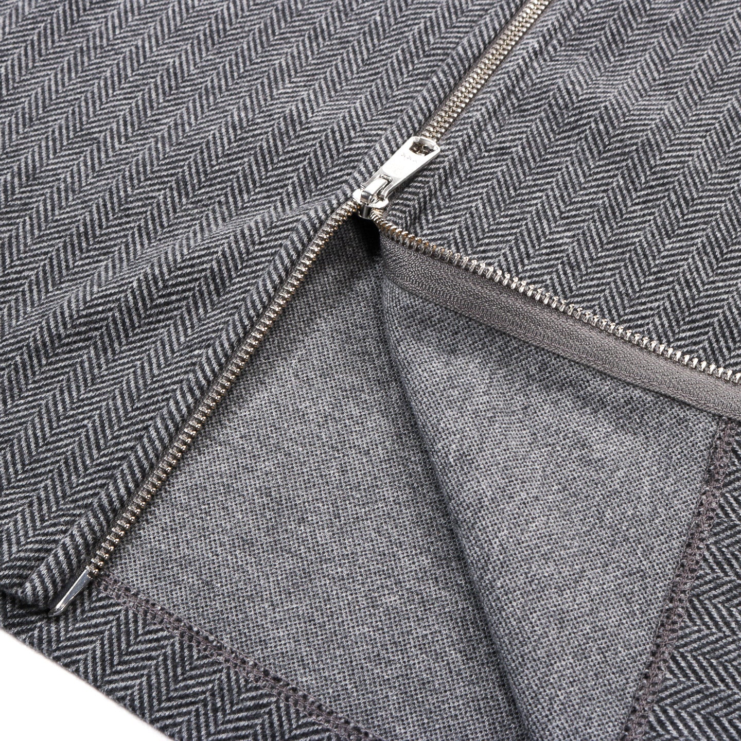 MFPEN LEISURE ZIP UP GREY HERRINGBONE