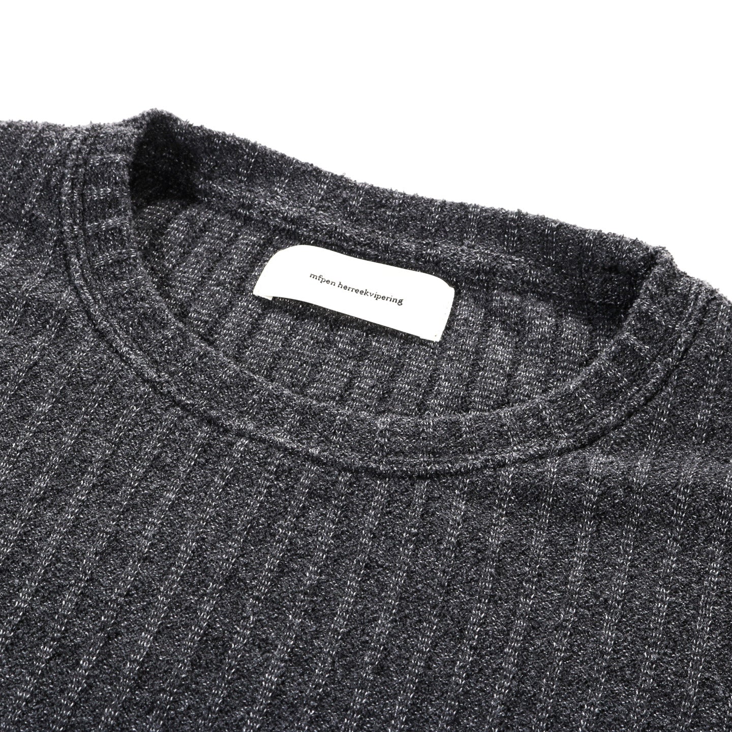 MFPEN ROUND NECK SWEATER GREY BOUCLE RIB