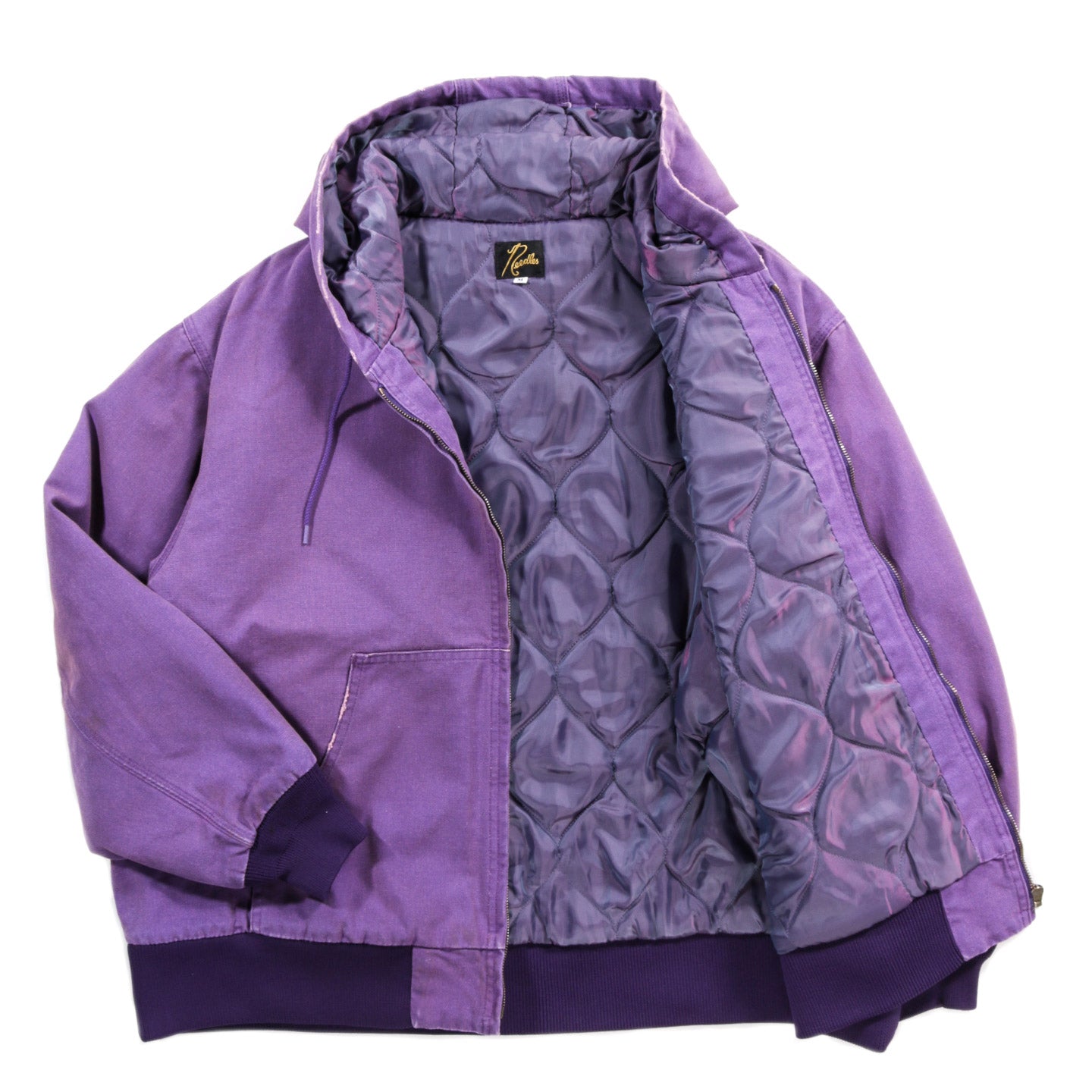 NEEDLES ZIP HOODED WORK JACKET PURPLE