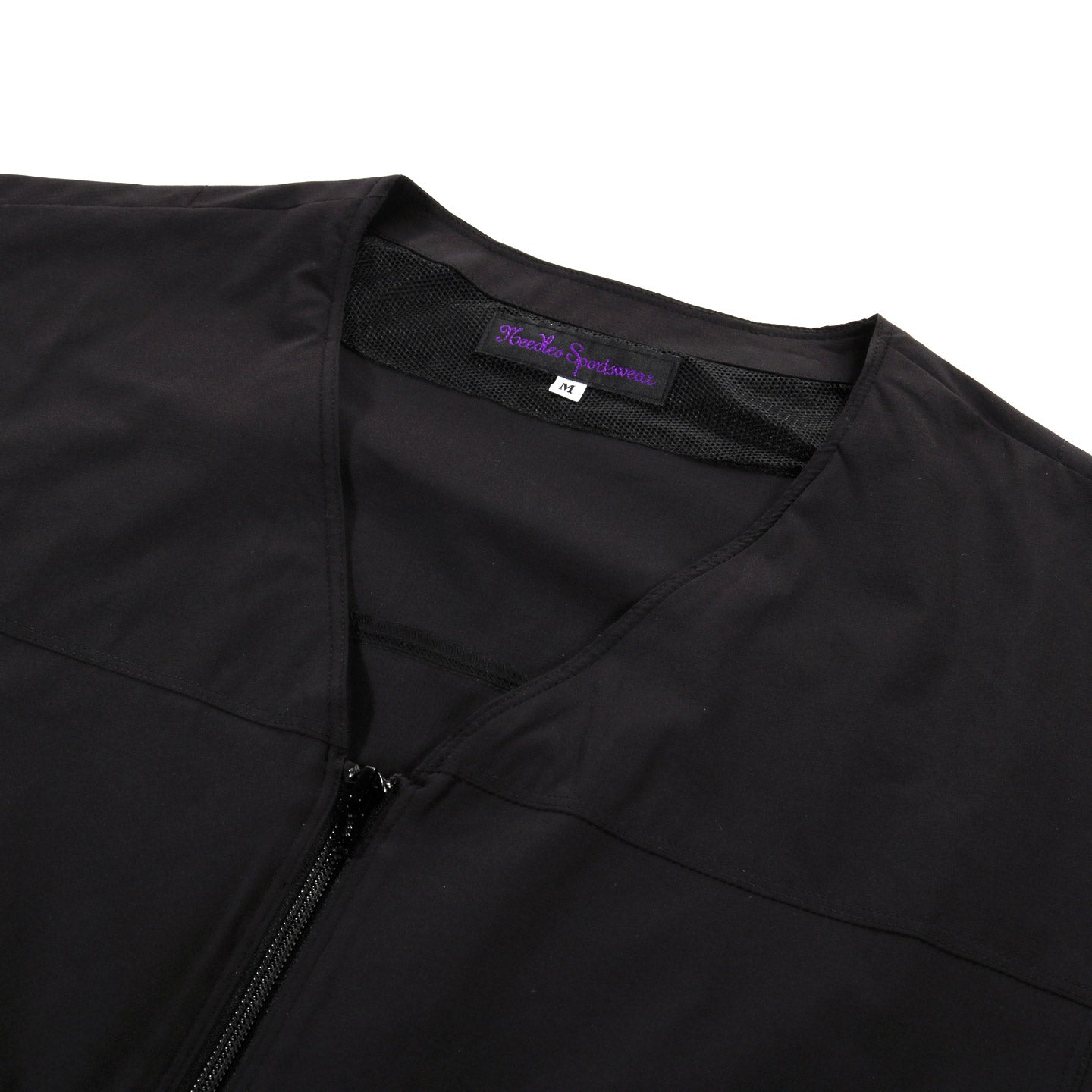 NEEDLES SPORTSWEAR WARM UP V NECK JACKET POLY RIPSTOP BLACK