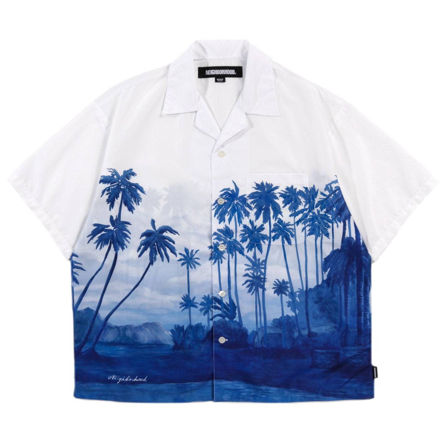 NEIGHBORHOOD PALM TREE HAWAIIAN SHIRT BLUE