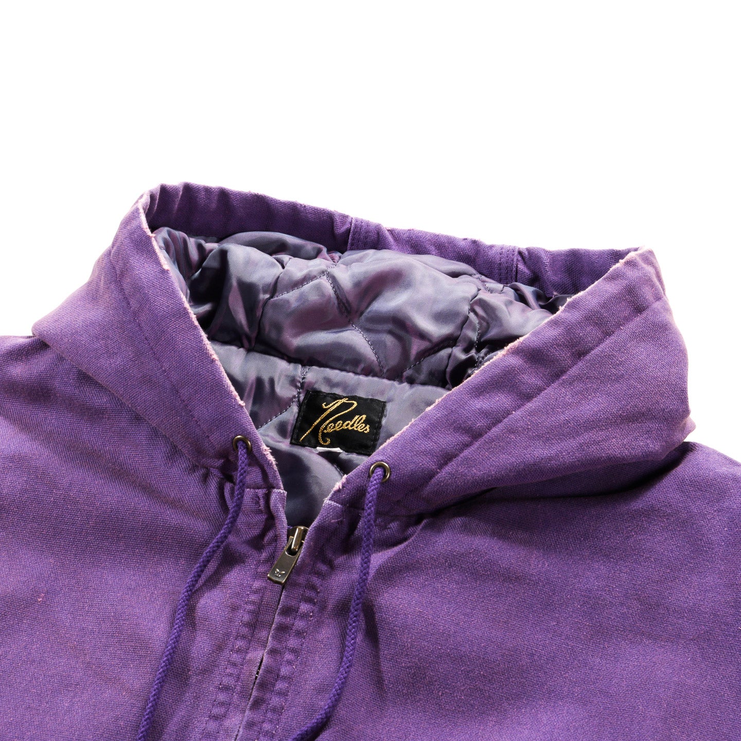 NEEDLES ZIP HOODED WORK JACKET PURPLE